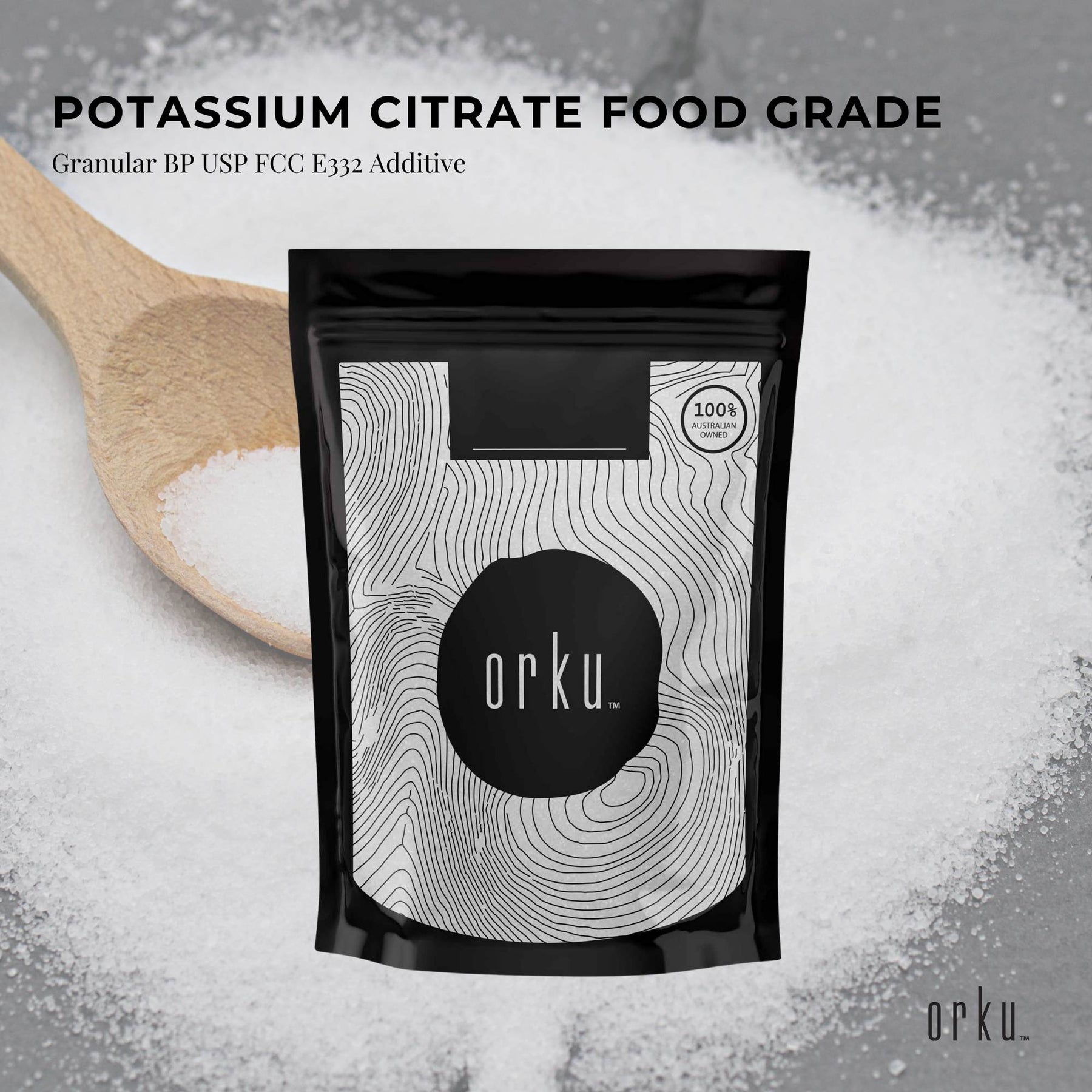Orku Potassium Citrate 100g - Food Grade Buffering Agent E332 - SuperSaverAU - view 2