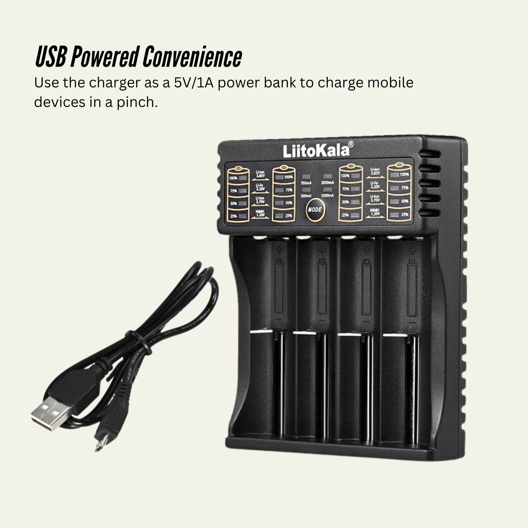 LiitoKala Lii-402 Smart Battery Charger - 4-Slot USB for 18650 AA AAA Li-ion NiMH - SuperSaverAU - view 5
