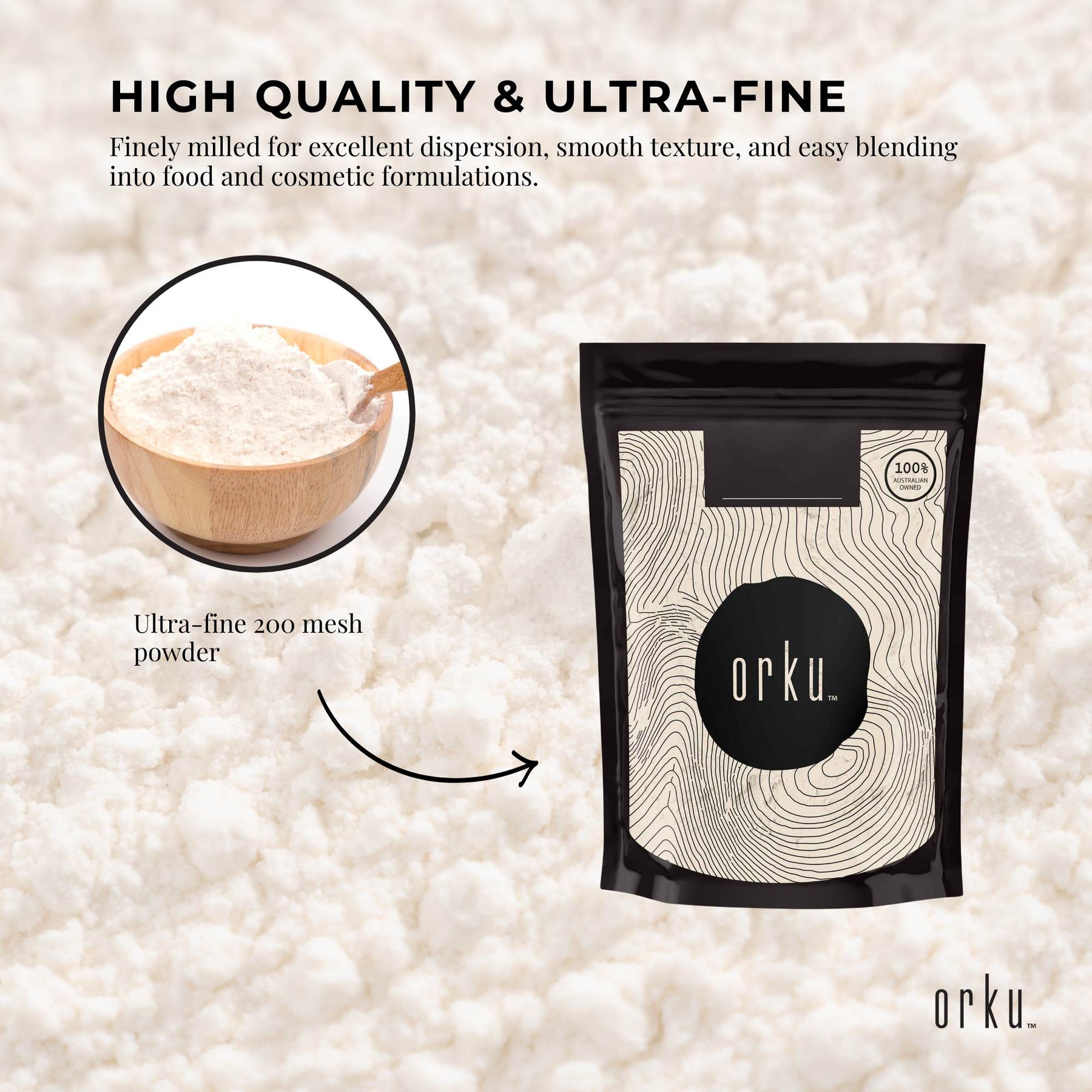 Orku 2Kg Xanthan Gum Thickener Pure Fine Powder 200 Mesh FCC E415 Food Additive - SuperSaverAU - view 4