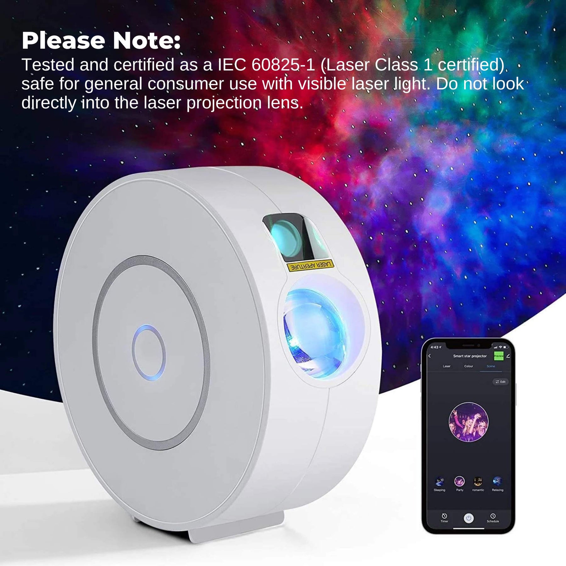 Social Hike Smart Galaxy Star Projector - WiFi LED Light with Voice Control - SuperSaverAU - view 8