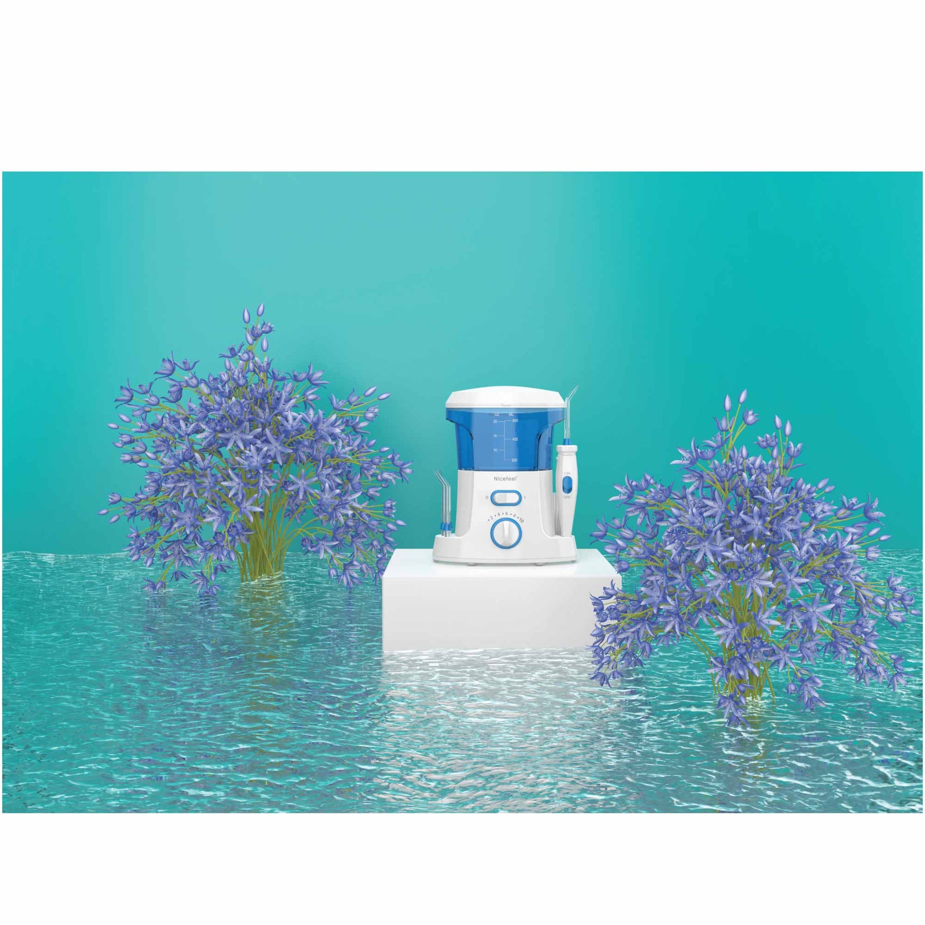 600ml Electric Dental Water Flosser Teeth Irrigator 10 Pressure Settings 7 Tips - SuperSaverAU - view 2