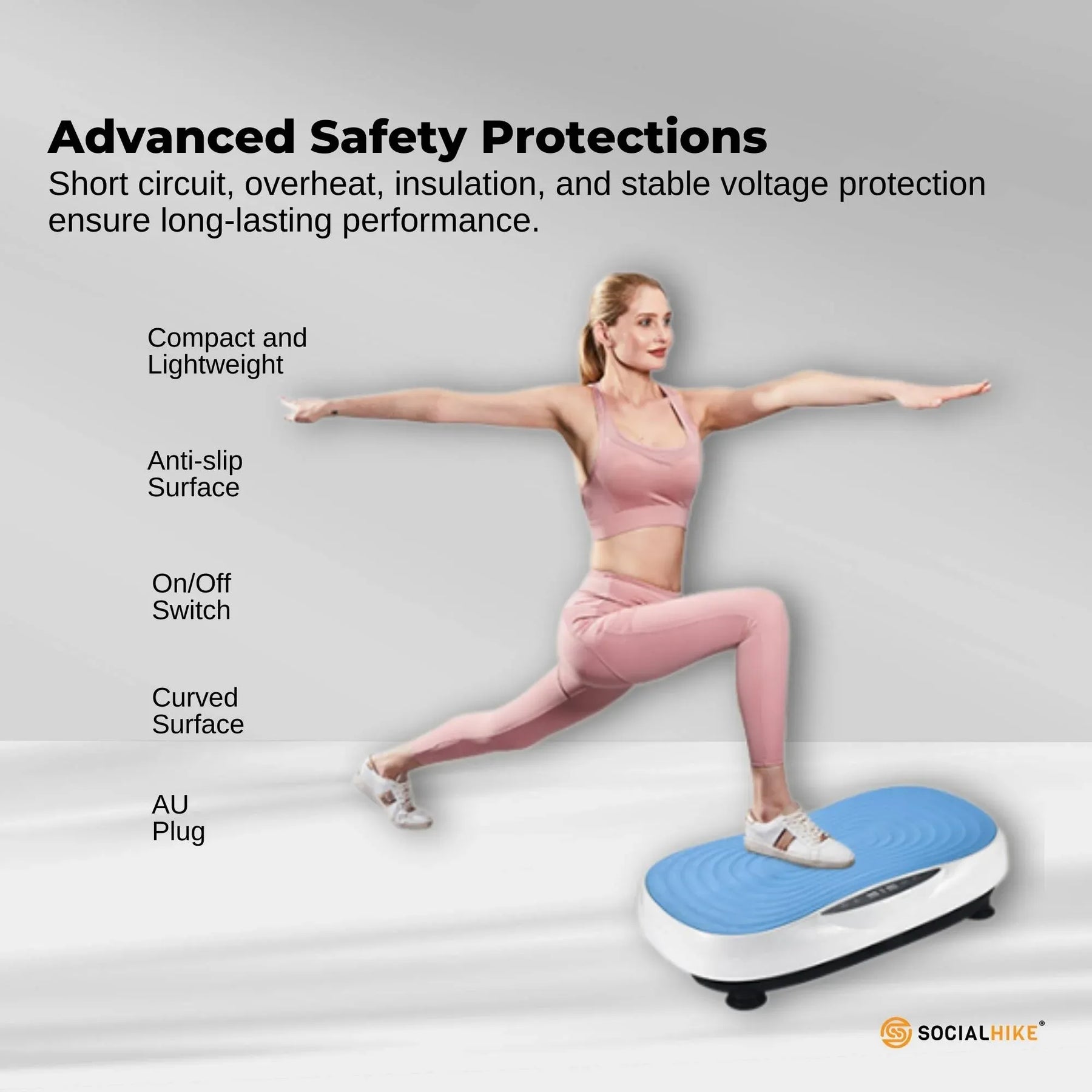 Social Hike KW566 55cm Vibration Plate Machine - Blue