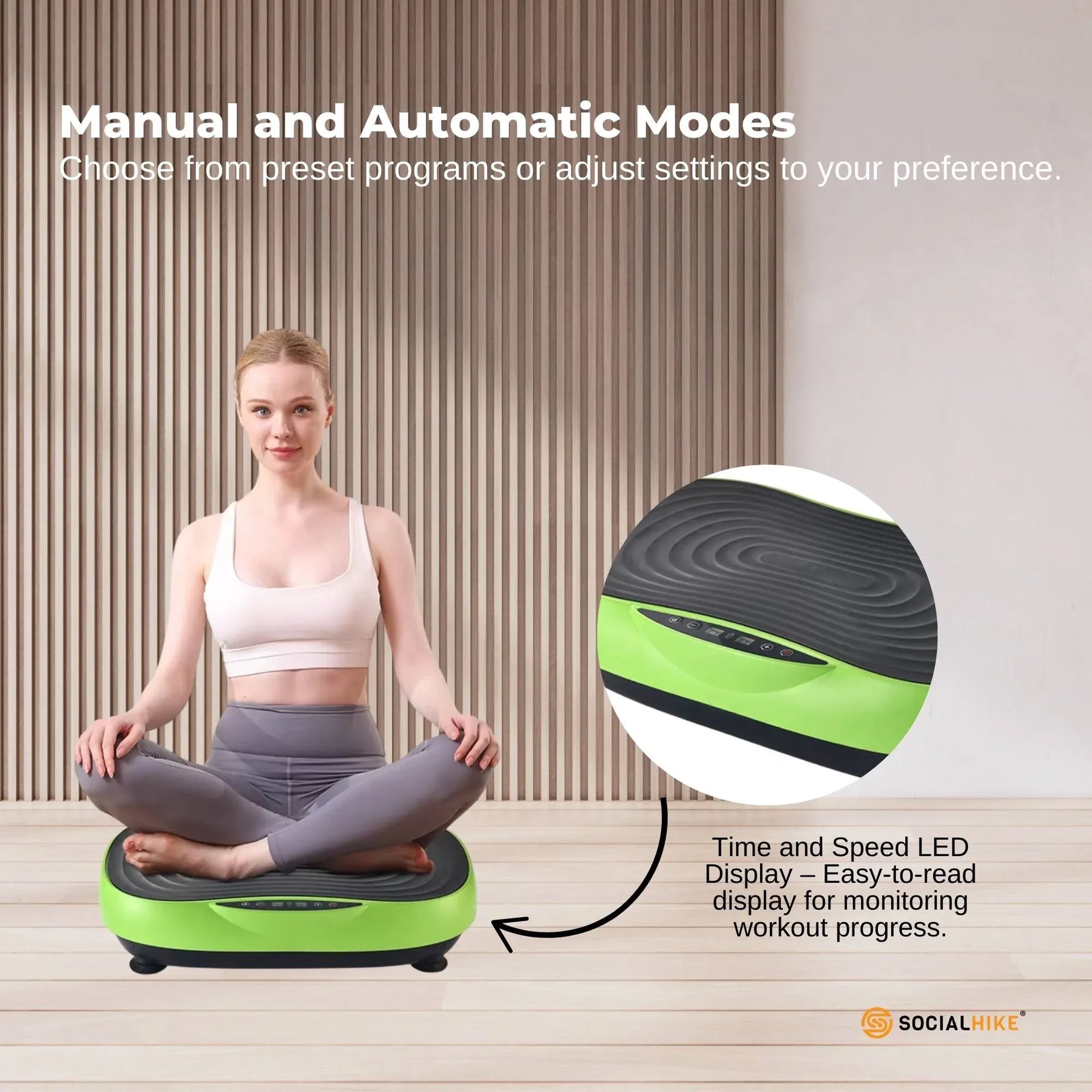 Social Hike KW566 55cm Vibration Plate Machine - Green