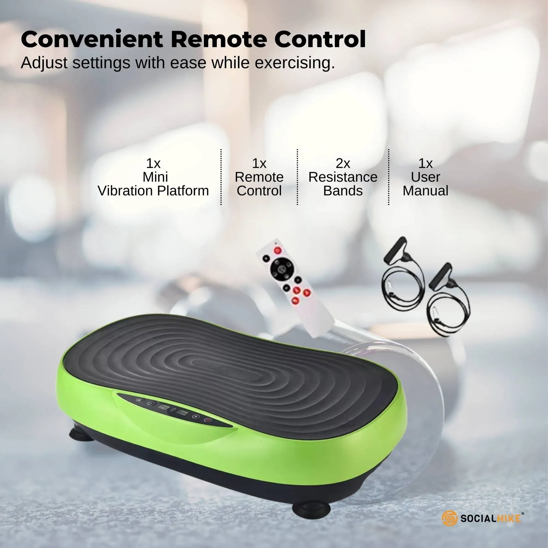 Social Hike KW566 55cm Vibration Plate Machine - Green