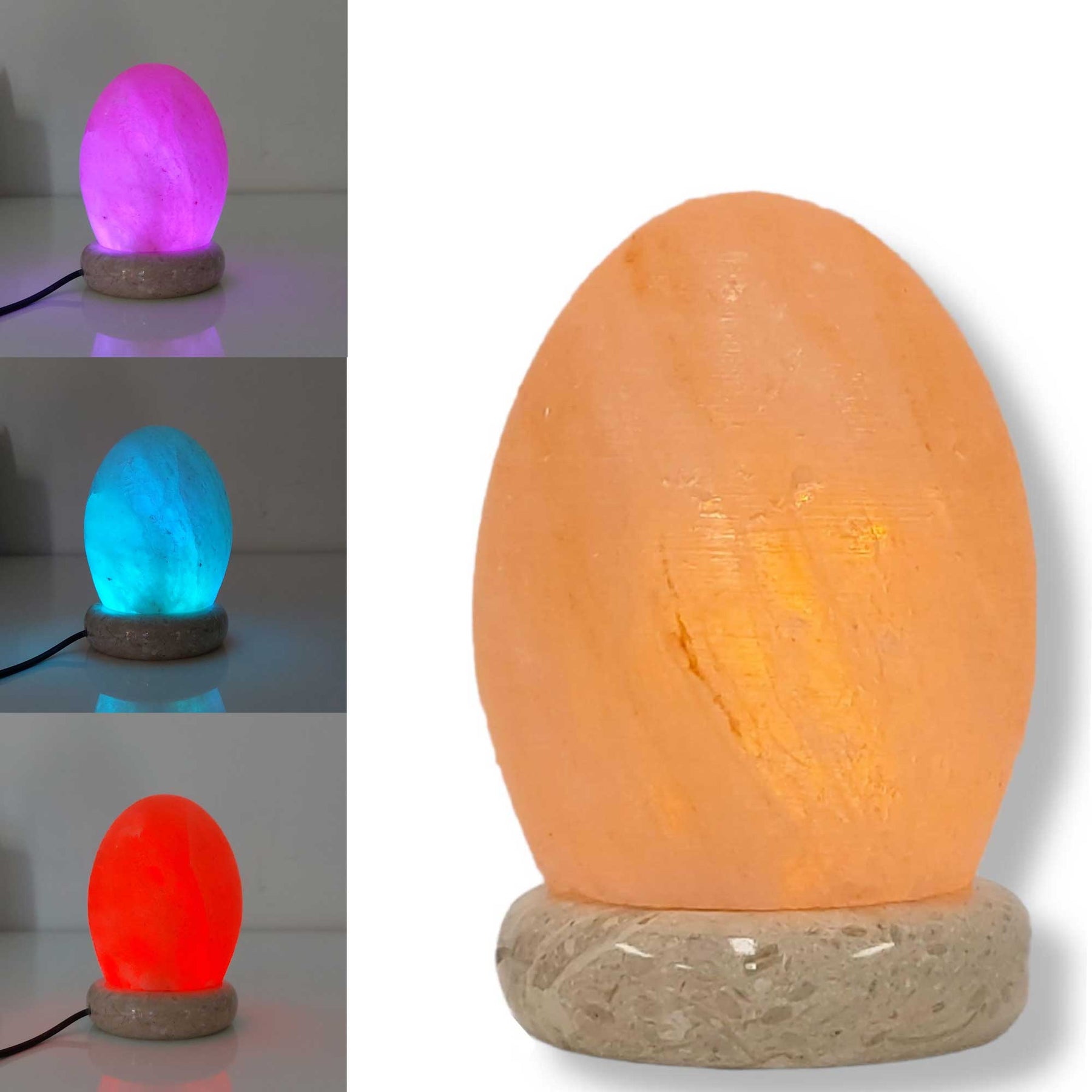 Premium Himalayan Pink Salt Lamp with Colour Changing LED - Egg Shape USB