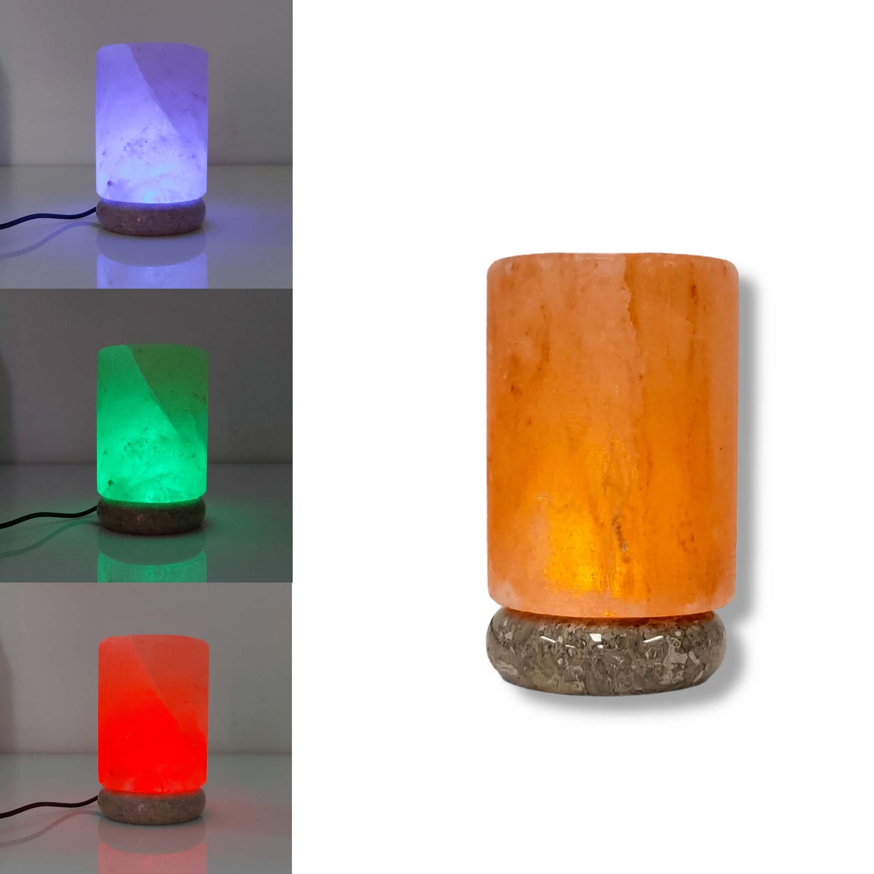 Himalayan Salt Lamp - Cylinder Shape 11cm - USB Colour Changing LED Light - SuperSaverAU - view 1