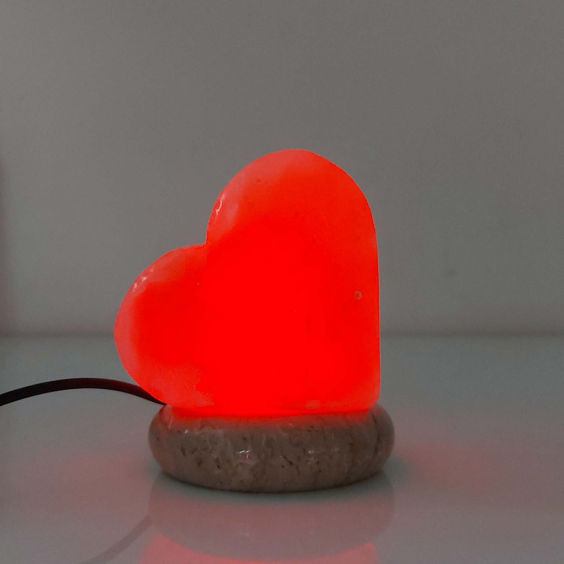 Premium Himalayan Pink Salt Lamp with Colour Changing LED - Heart USB