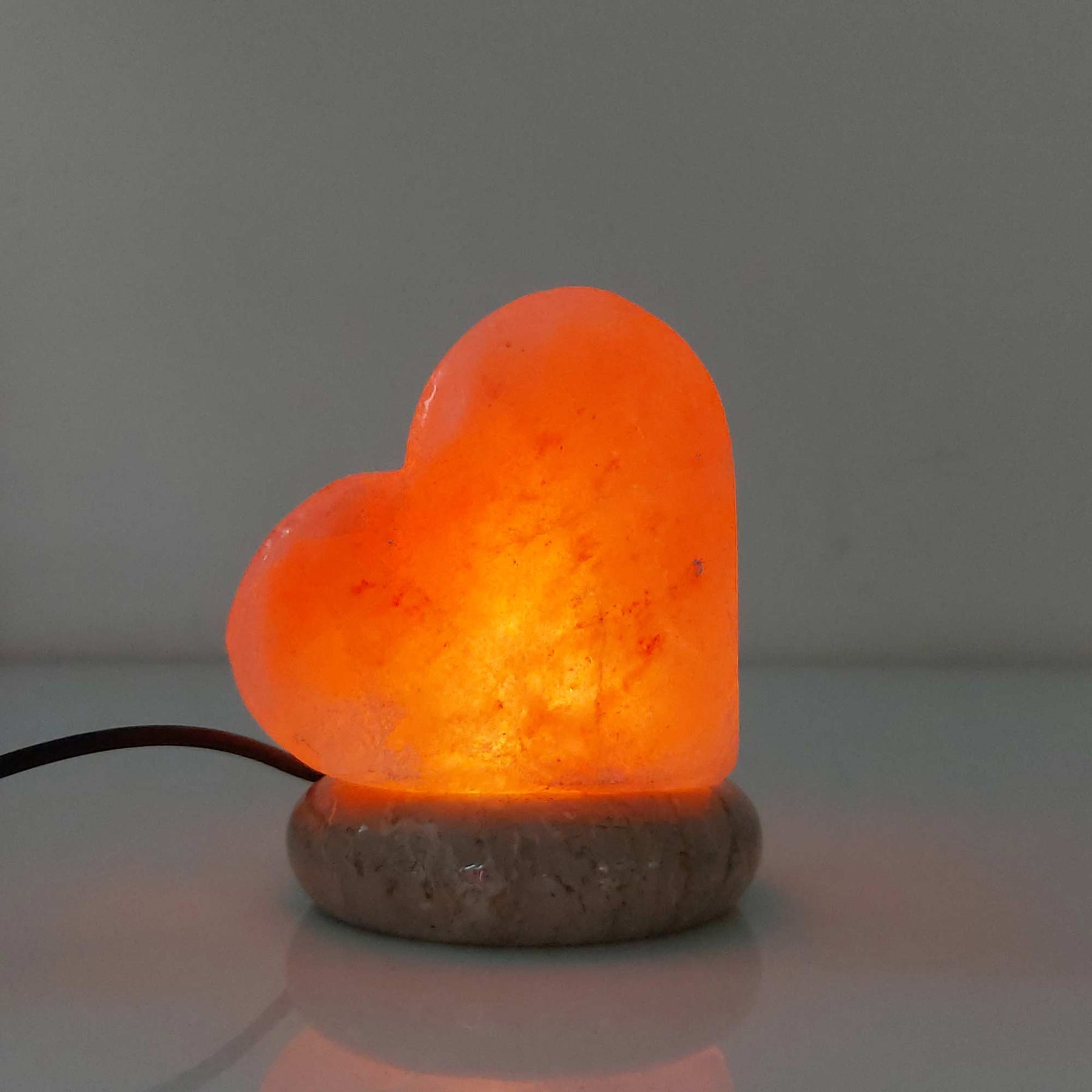 Premium Himalayan Pink Salt Lamp with Colour Changing LED - Heart USB