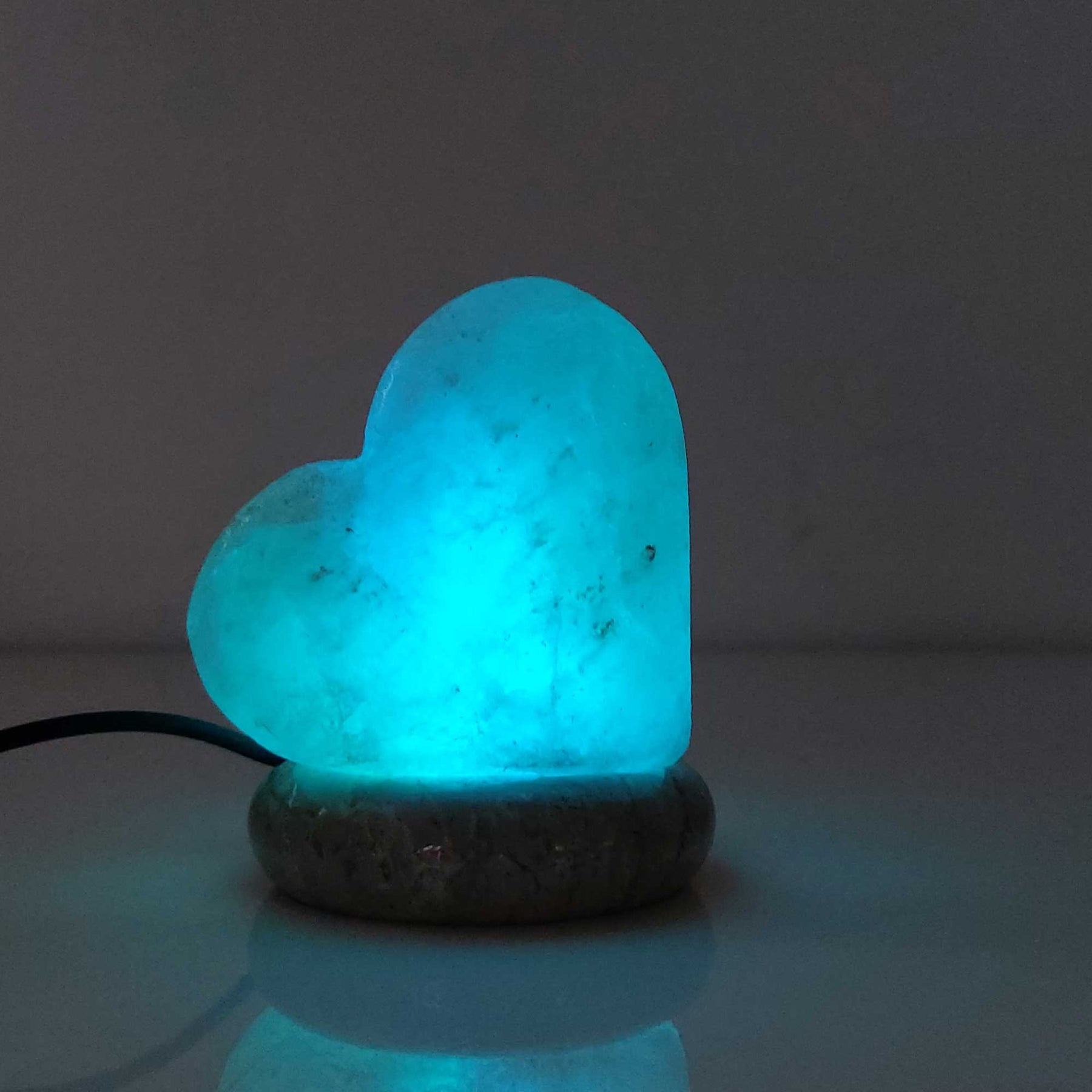 Premium Himalayan Pink Salt Lamp with Colour Changing LED - Heart USB