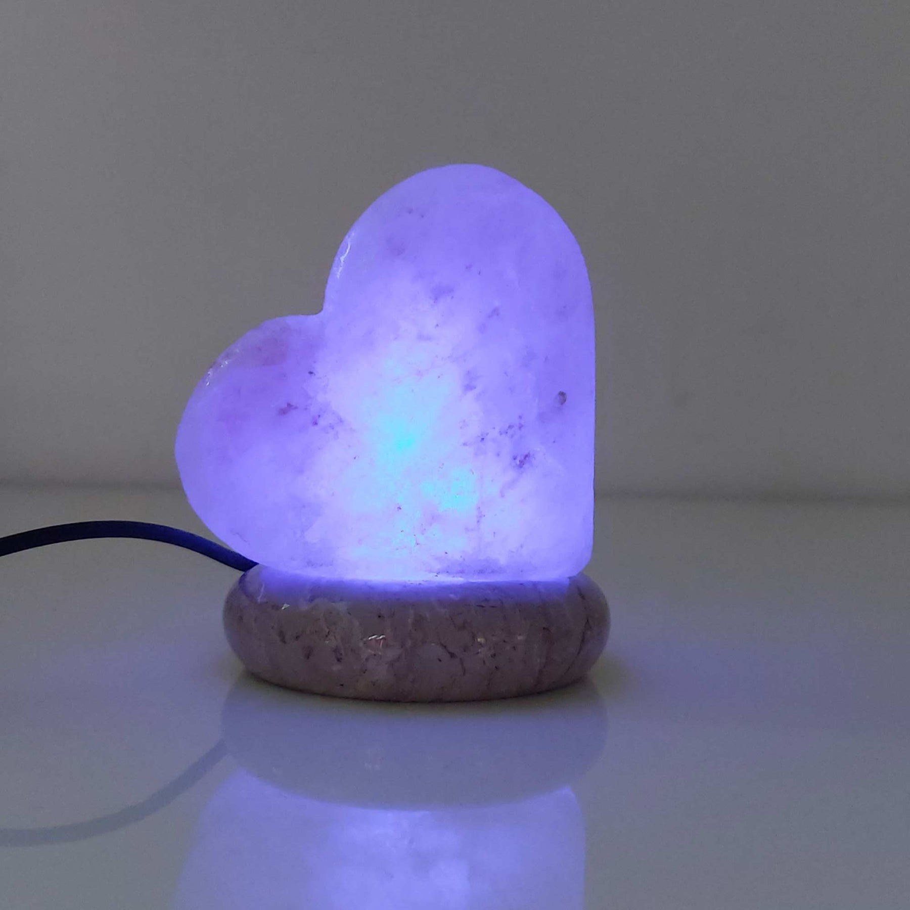 Premium Himalayan Pink Salt Lamp with Colour Changing LED - Heart USB