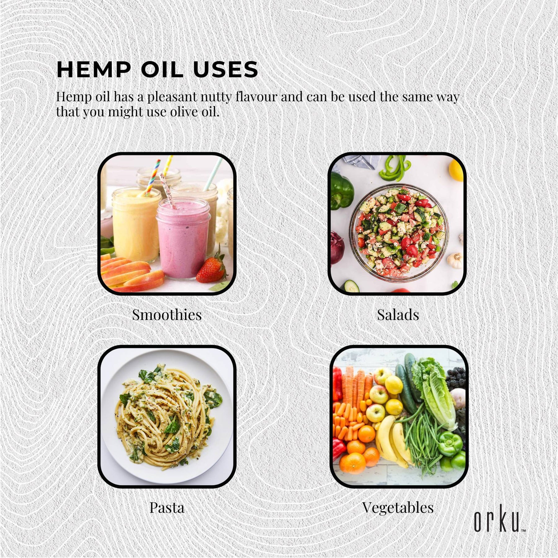 Orku 500ml Organic Hemp Seed Oil - Cold Pressed Food Grade Oils - SuperSaverAU - view 5