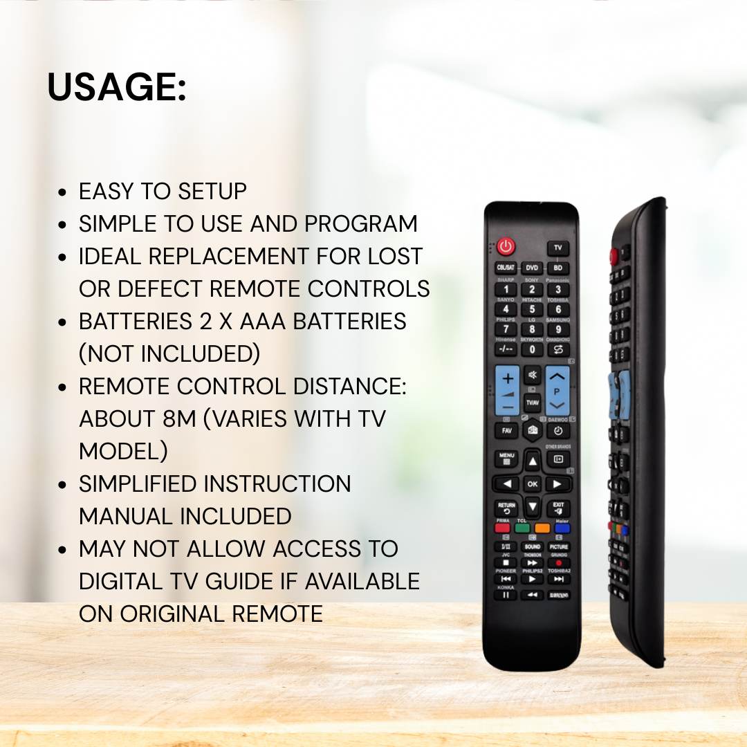 Tooleroo SMART TV Remote Control Compatible with PANASONIC DAEWOO HAIER & More - SuperSaverAU - view 7
