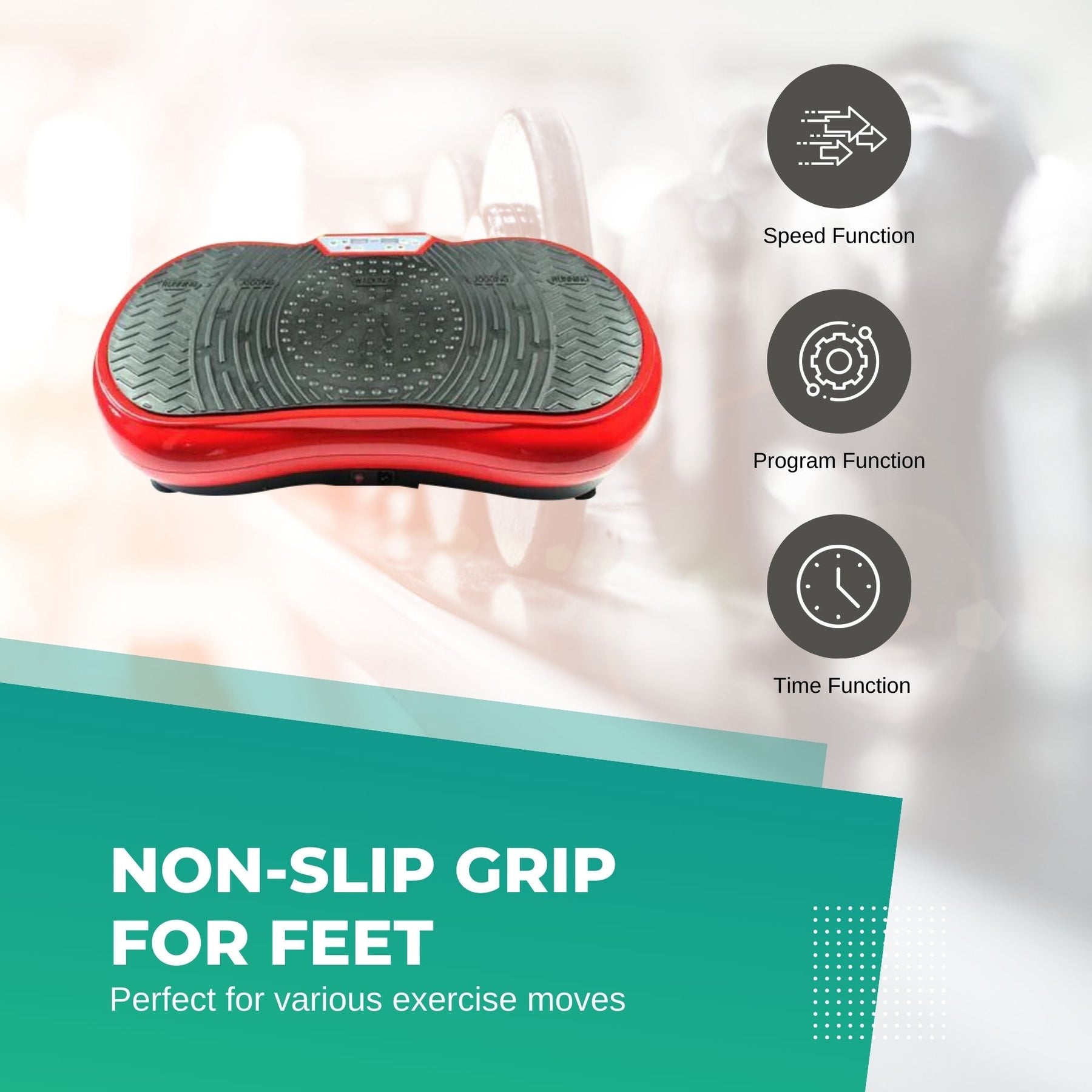 Social Hike Red Vibration Machine Platform - Exercise Plate Whole Body Workout - SuperSaverAU - view 10