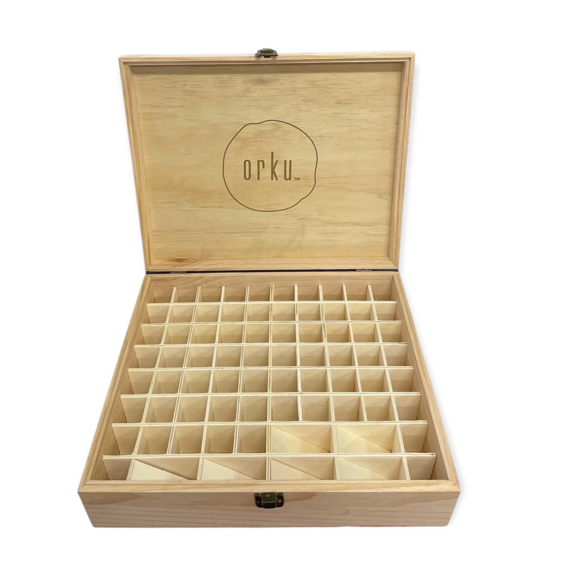Essential Oils Wooden Storage Box - 74 Slots for 5ml, 10ml, 15ml Bottles - SuperSaverAU - view 1