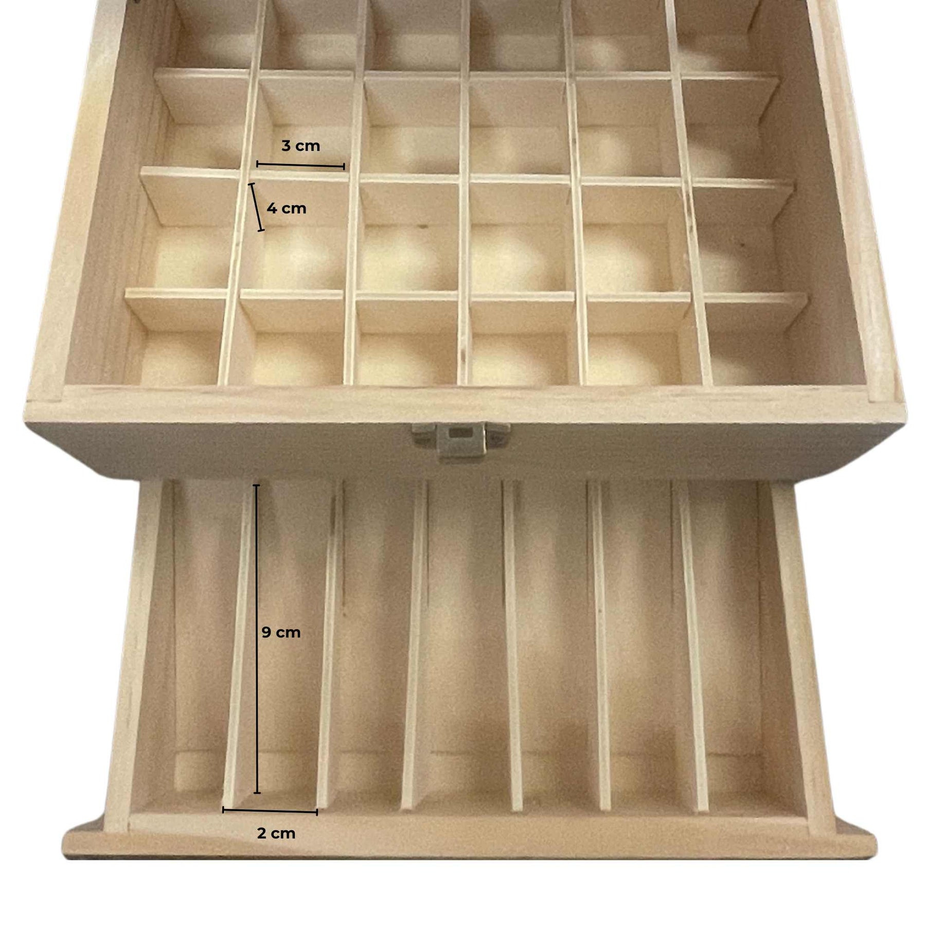 Essential Oils Wooden Storage Box - 59 Slots, 3-Tier, Pine Wood, Natural - SuperSaverAU - view 5