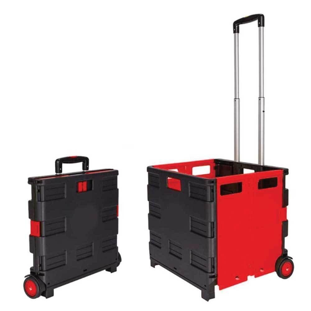 Foldable Portable Shopping Cart with Telescopic Handle and Smooth Rolling PVC Wheels - SuperSaverAU - view 3