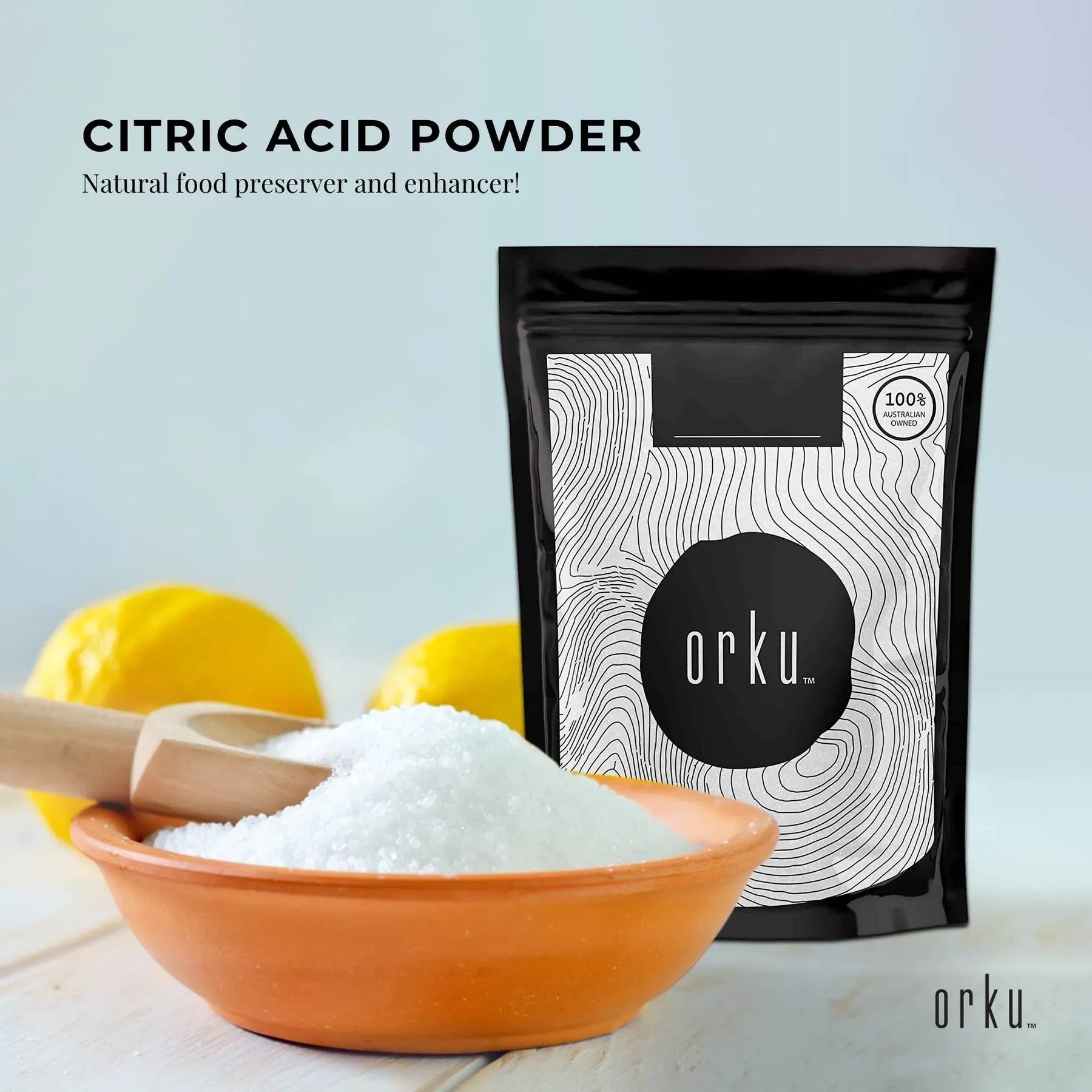 2Kg Food Grade Anhydrous Citric Acid Powder GMO Free Resealable Bag