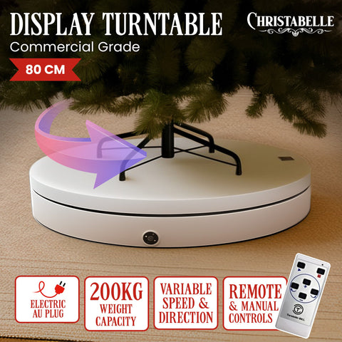 Christabelle 80cm 200kg Commercial Electric Display Turntable Motorised White - SuperSaverAU - view 1
