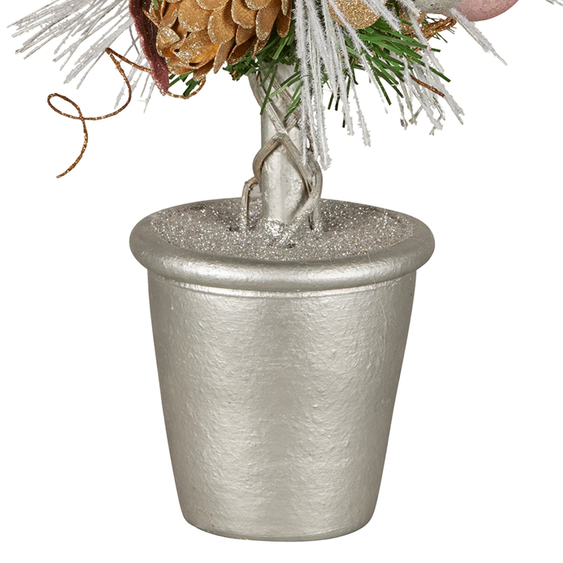 Christabelle 36cm Christmas Tabletop Topiary Tree Jewelled Baubles, Berries, Flowers and Pine Cones Festive Decoration - SuperSaverAU - view 2