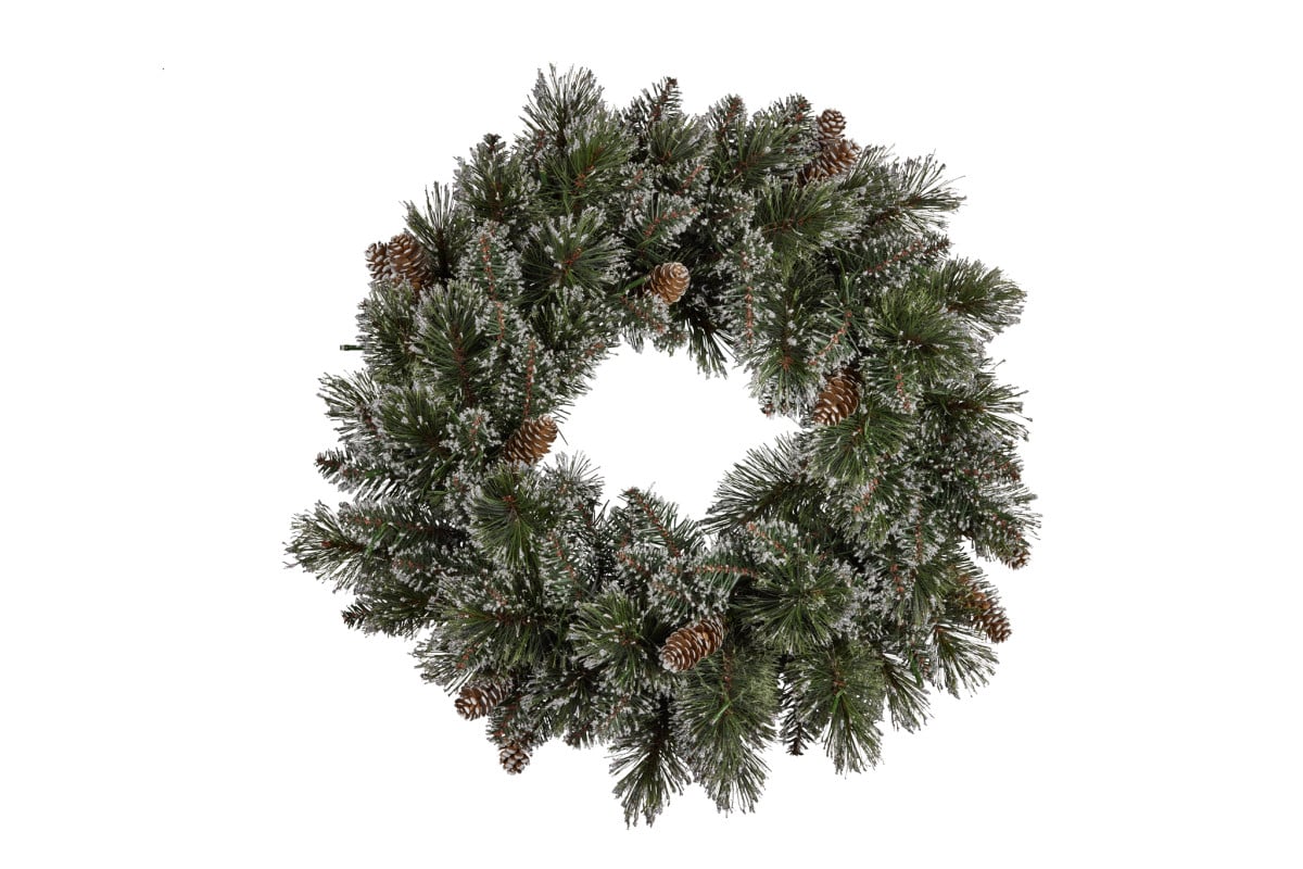 Christabelle 61cm Christmas Wreath Cashmere Pine with LED Lights Front Door Decoration Ornament - SuperSaverAU - view 1