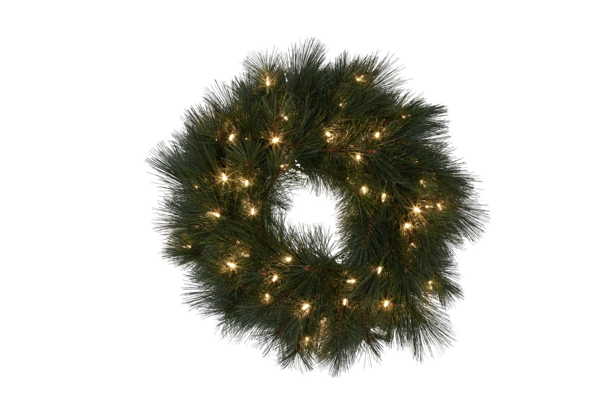 Christabelle 61cm Christmas Wreath Long Needle with LED Lights Front Door Decoration Ornament - SuperSaverAU - view 1