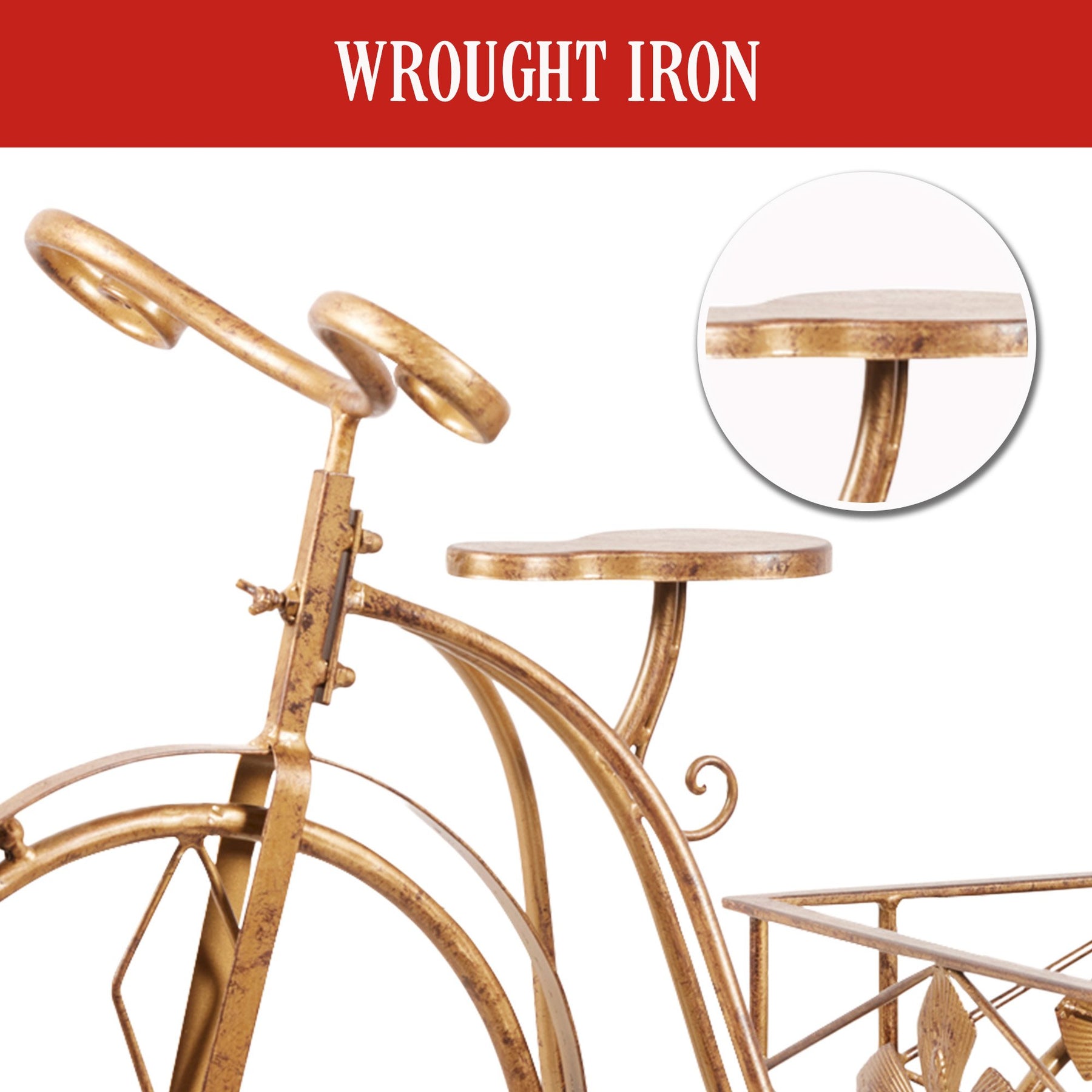 Christabelle Antique Gold Bicycle Christmas Tree Display Decoration Ornament - SuperSaverAU - view 6