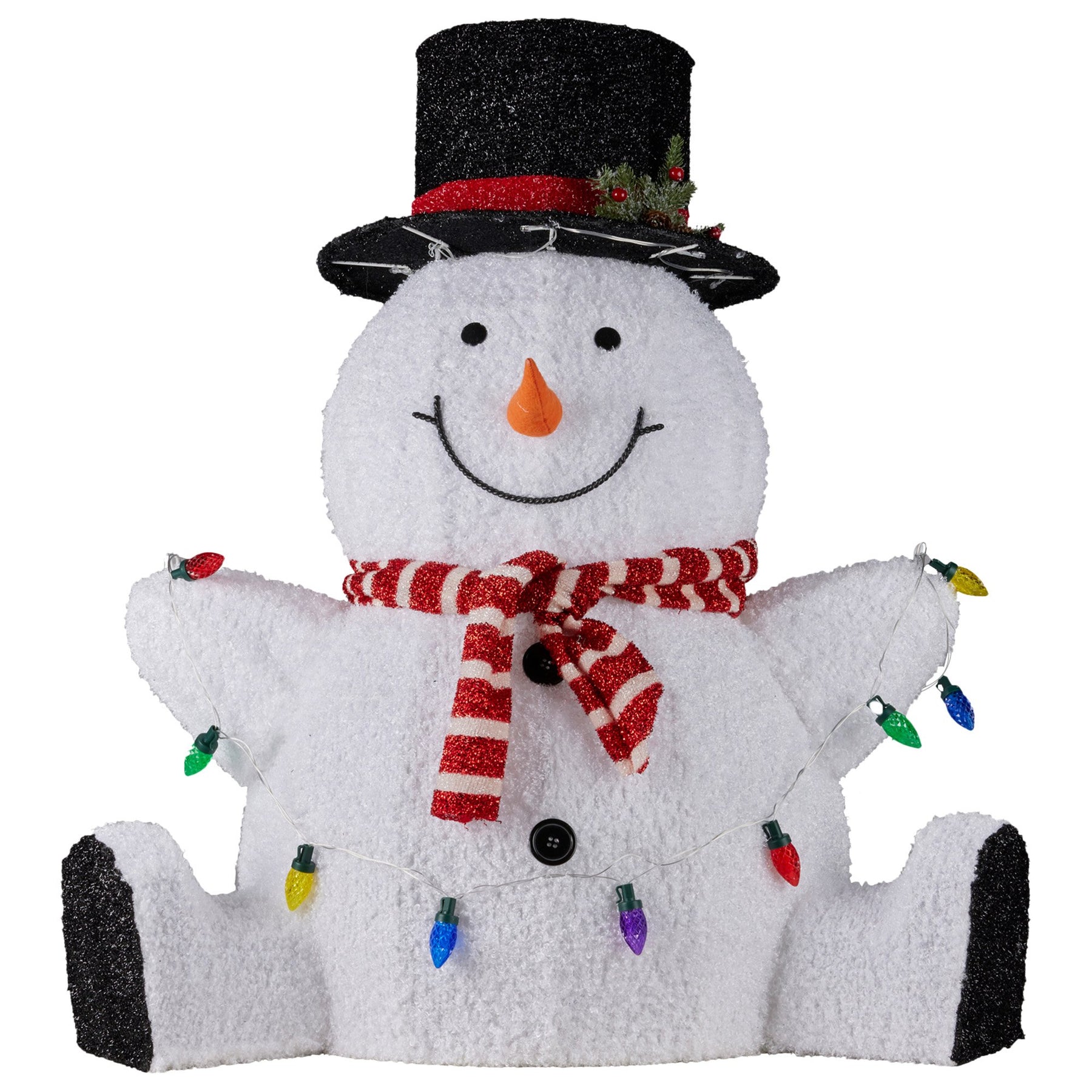 Christabelle 82cm Sitting Snowman Christmas Display with Lights - SuperSaverAU - view 2