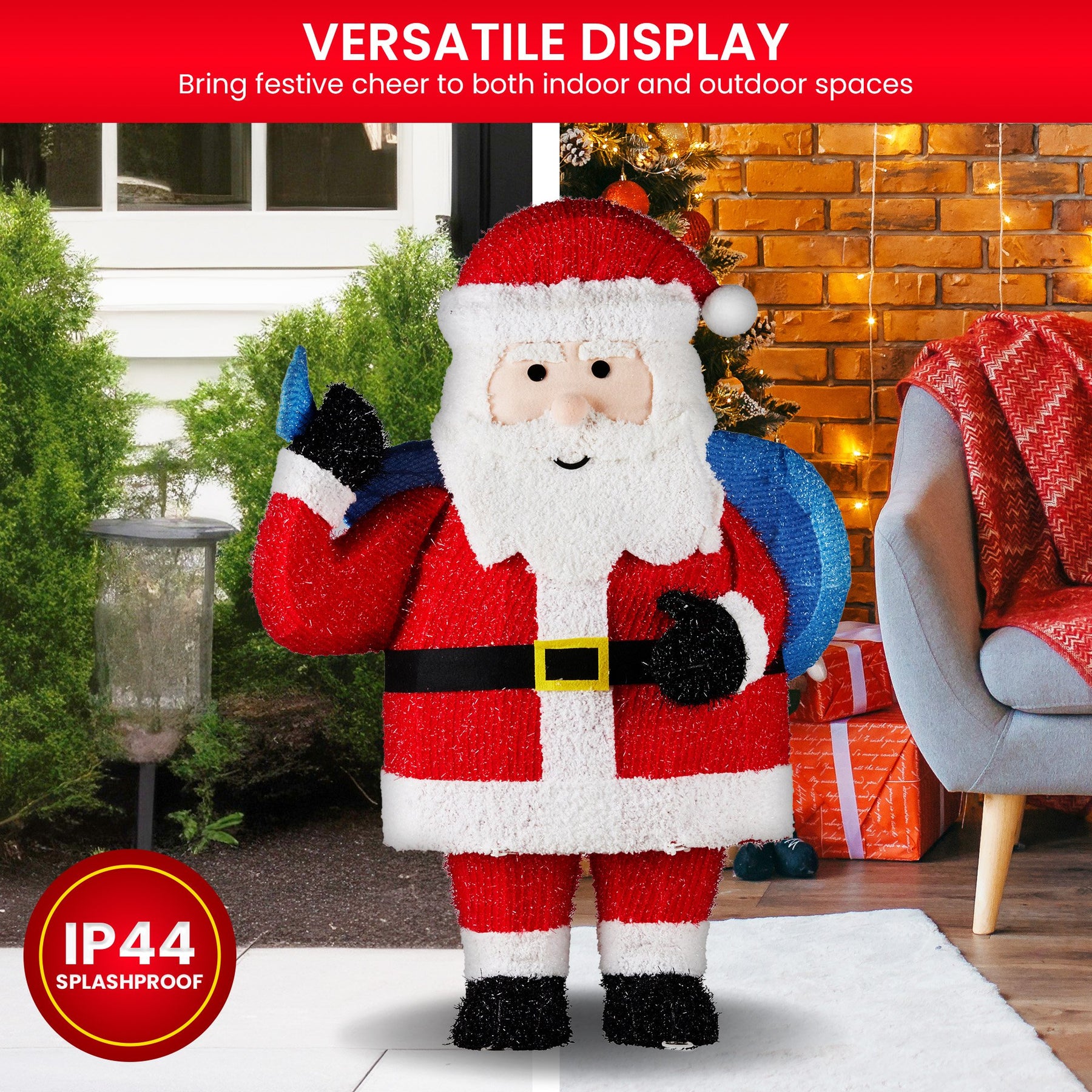 Christabelle 81cm Christmas Santa Display with Lights - SuperSaverAU - view 3