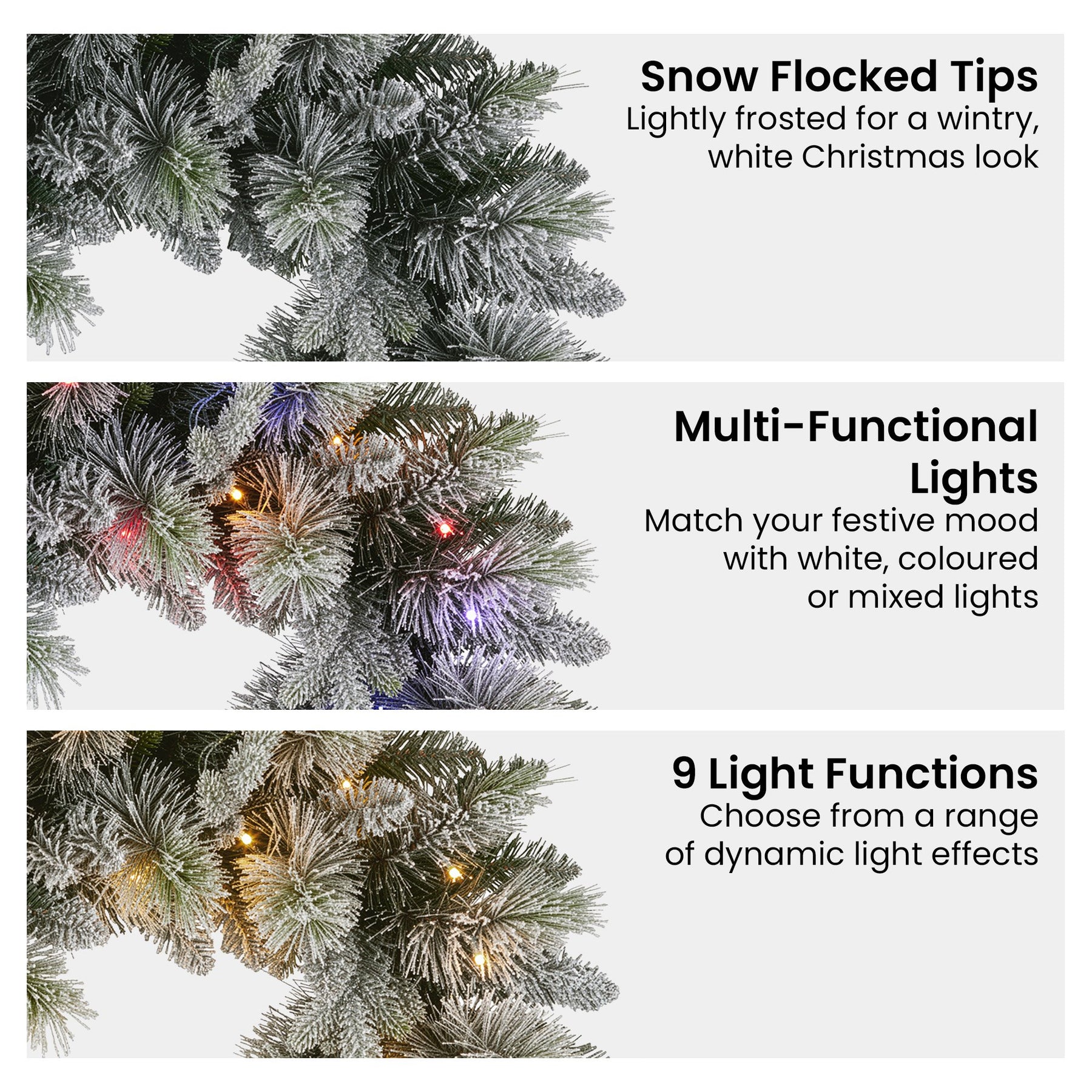Christabelle 76cm Christmas Wreath Snowy Stamford Spruce with LED Lights Front Door Decoration Ornament - SuperSaverAU - view 4