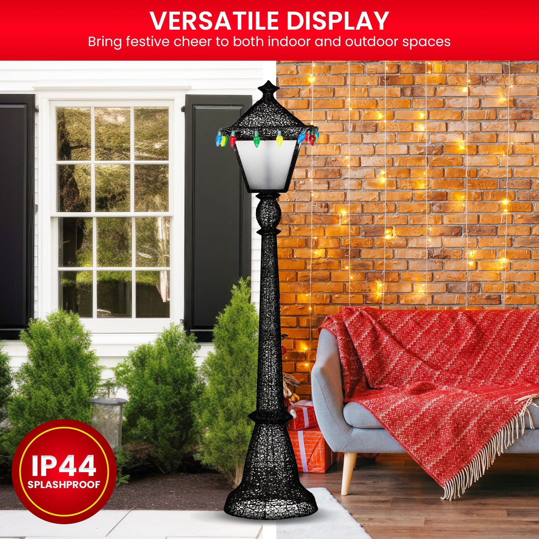 Christabelle Christmas Lamp Post Display 183cm With Lights - SuperSaverAU - view 5