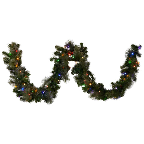 Christabelle 2.7m Christmas Garland with LED Lights Glittery Gold Pine Mantle Decoration Ornament - SuperSaverAU - view 1