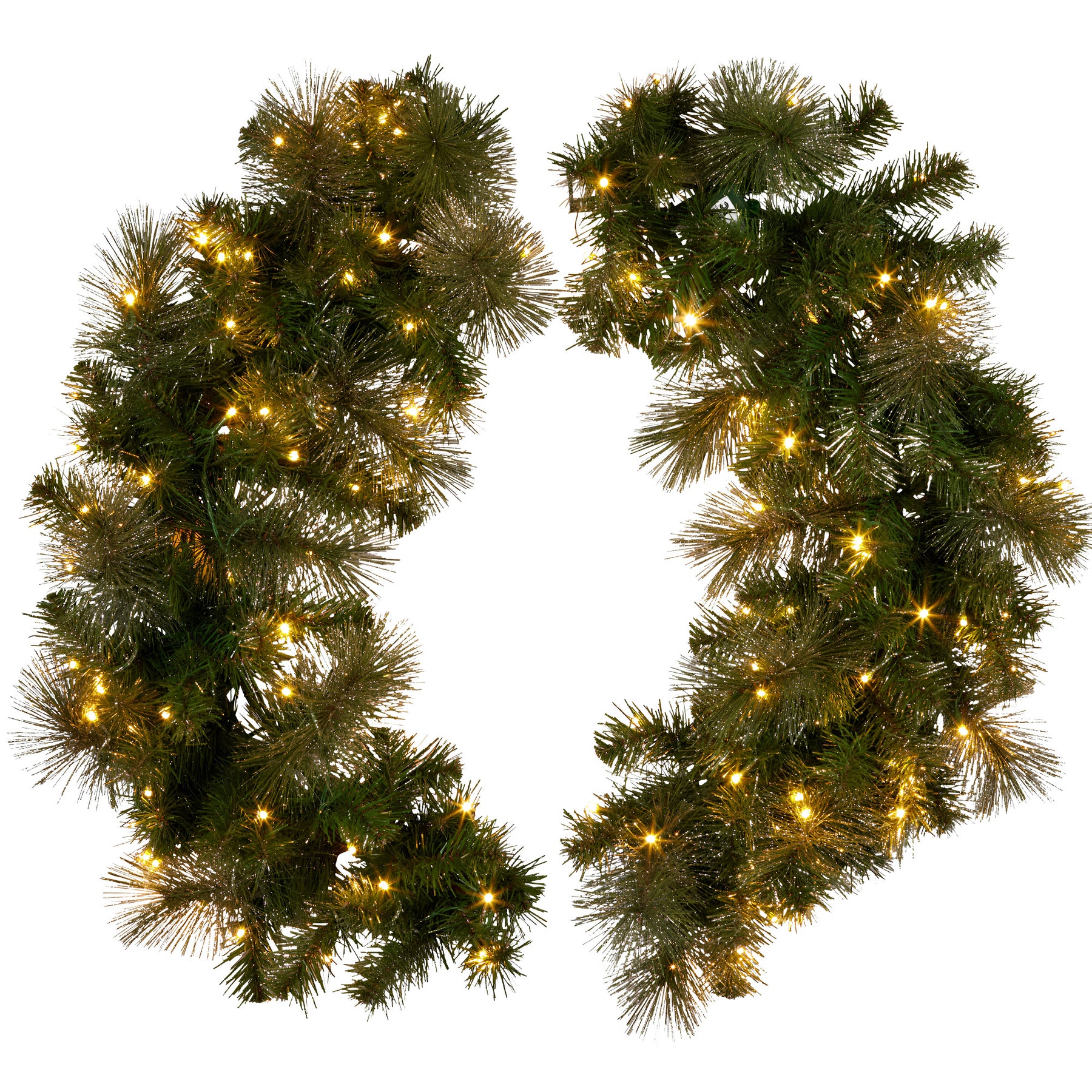Christabelle 76cm Split Christmas Wreath with LED Lights for Double Front Doors Decoration - SuperSaverAU - view 3