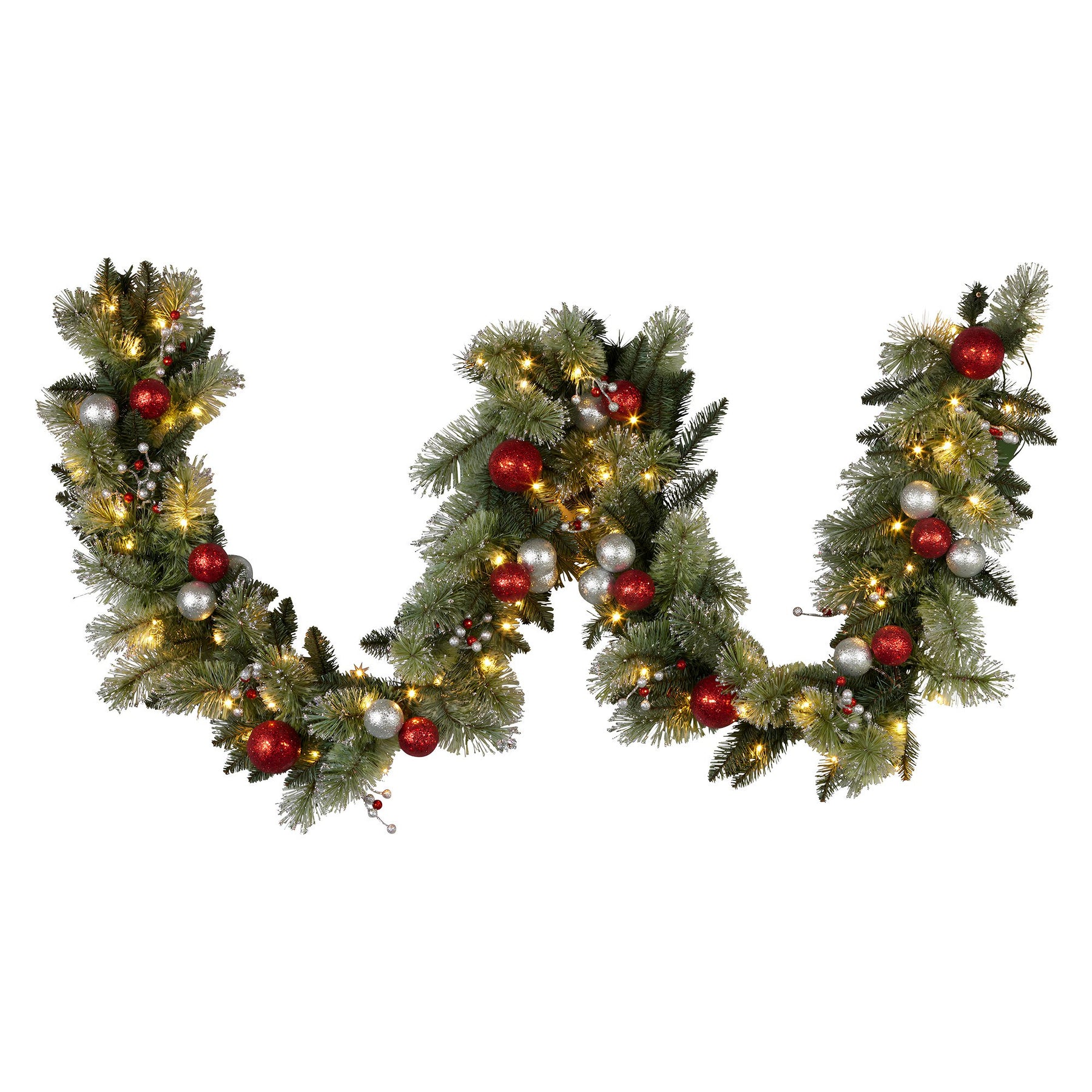 Christabelle 2.7m Christmas Garland with LED Lights and Baubles Mantle Decoration Ornament - SuperSaverAU - view 1