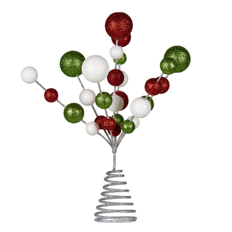 Christabelle Baubles Christmas Tree Topper Festive Glitter Finish Xmas Ornament - SuperSaverAU - view 1
