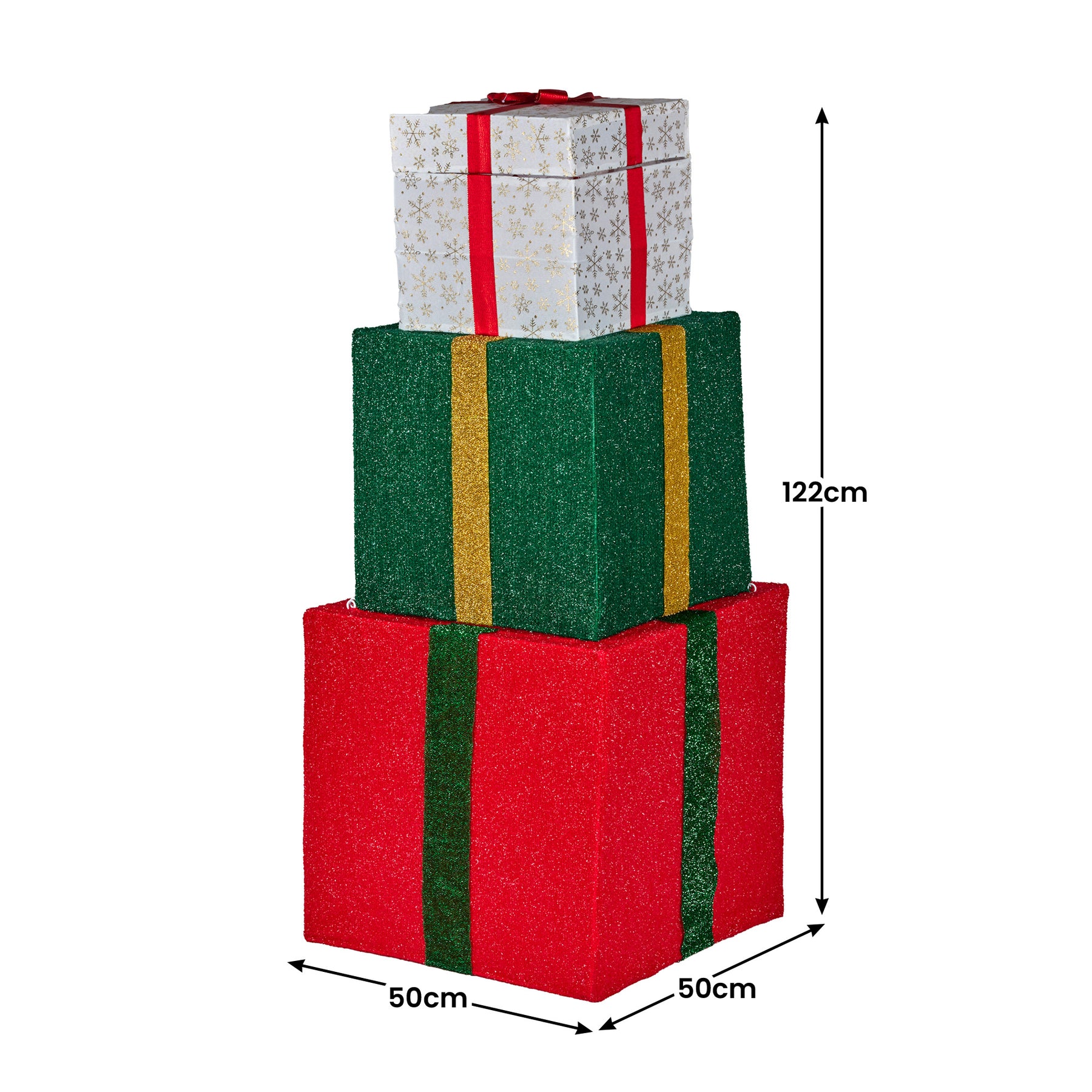 Christabelle 122cm Animated Present Stack Santa Led Lights Christmas Tree Decor - SuperSaverAU - view 2