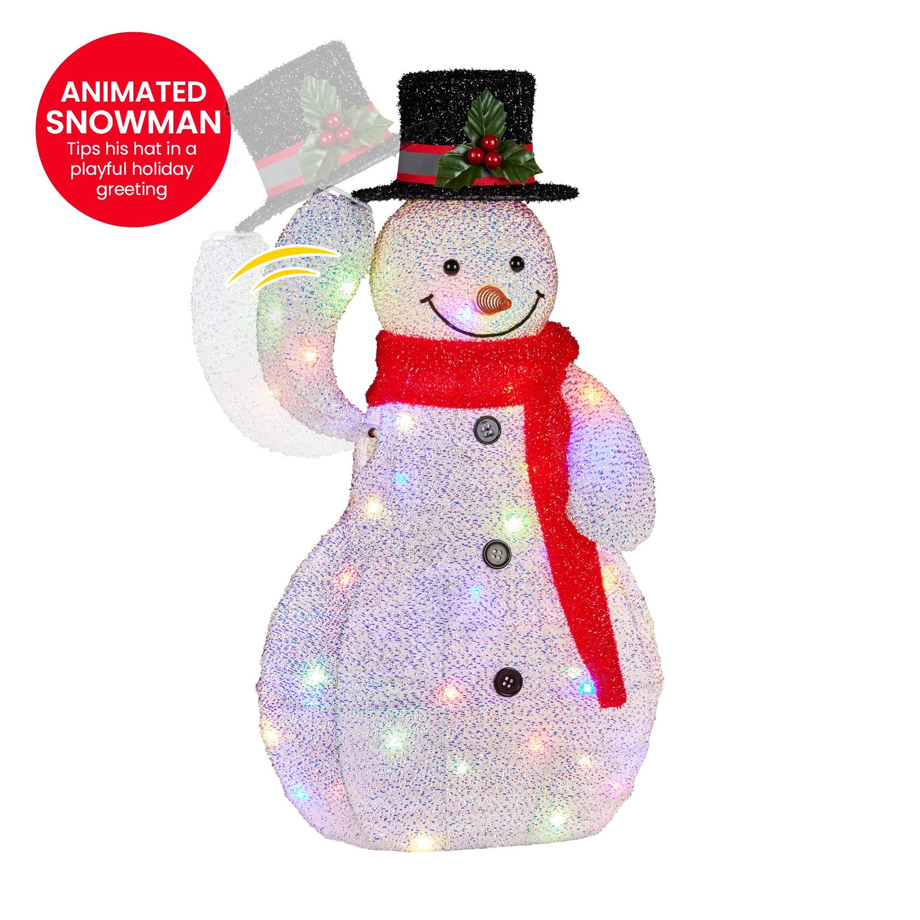 Christabelle 51cm Animated Snowman Christmas Display Decoration Led Lights Xmas - SuperSaverAU - view 2