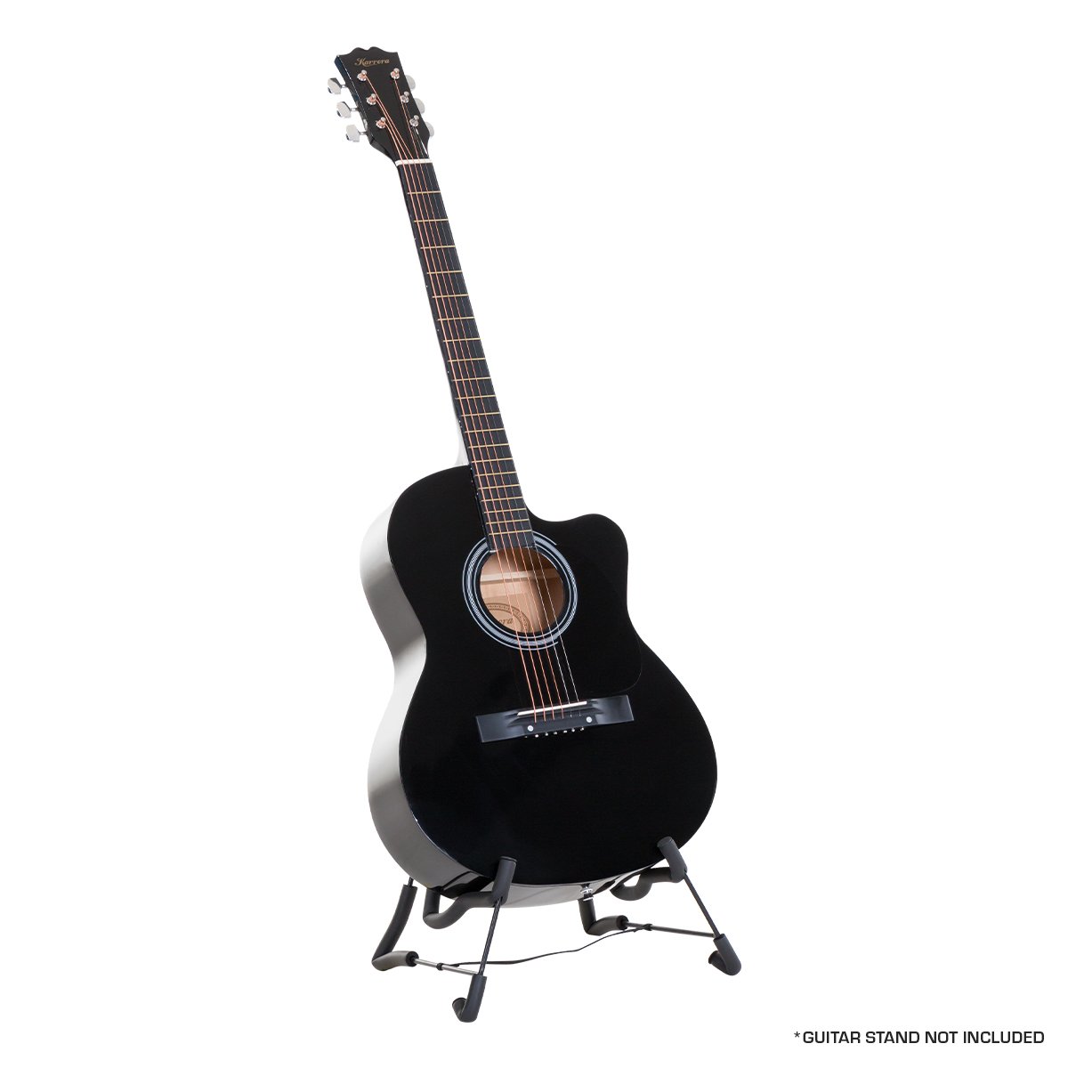 Karrera 40in Acoustic Cutaway Guitar Set - Black