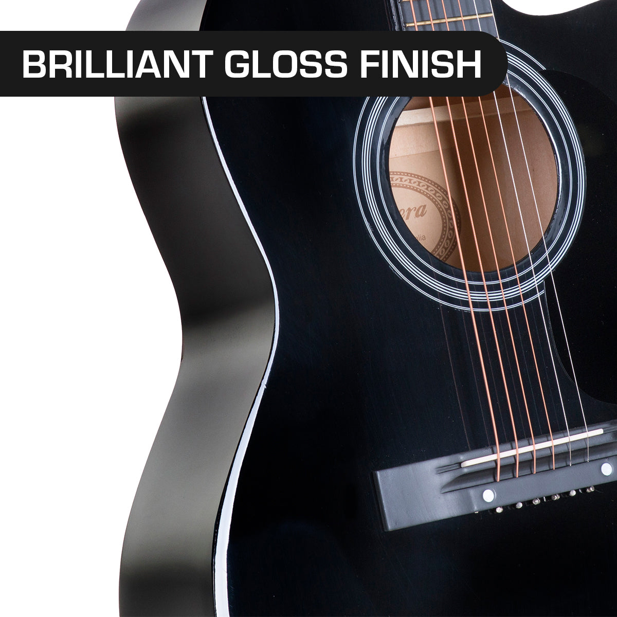 Karrera 40in Acoustic Cutaway Guitar Set - Black