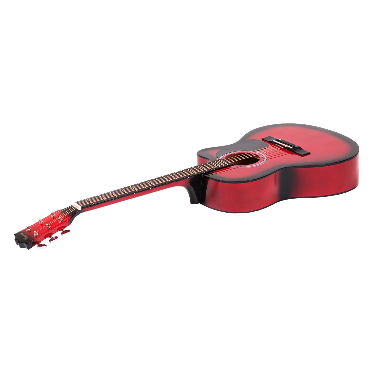 Karrera 40in Acoustic Cutaway Guitar Set - Red