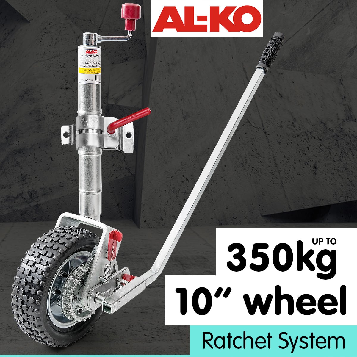 AL-KO 10in Ratchet Jockey Wheel with Power Mover