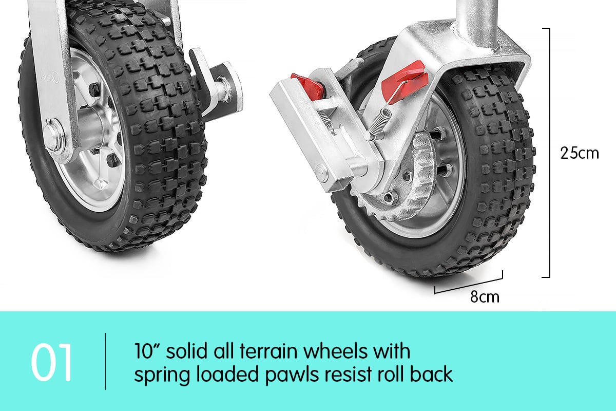 AL-KO 10in Ratchet Jockey Wheel with Power Mover
