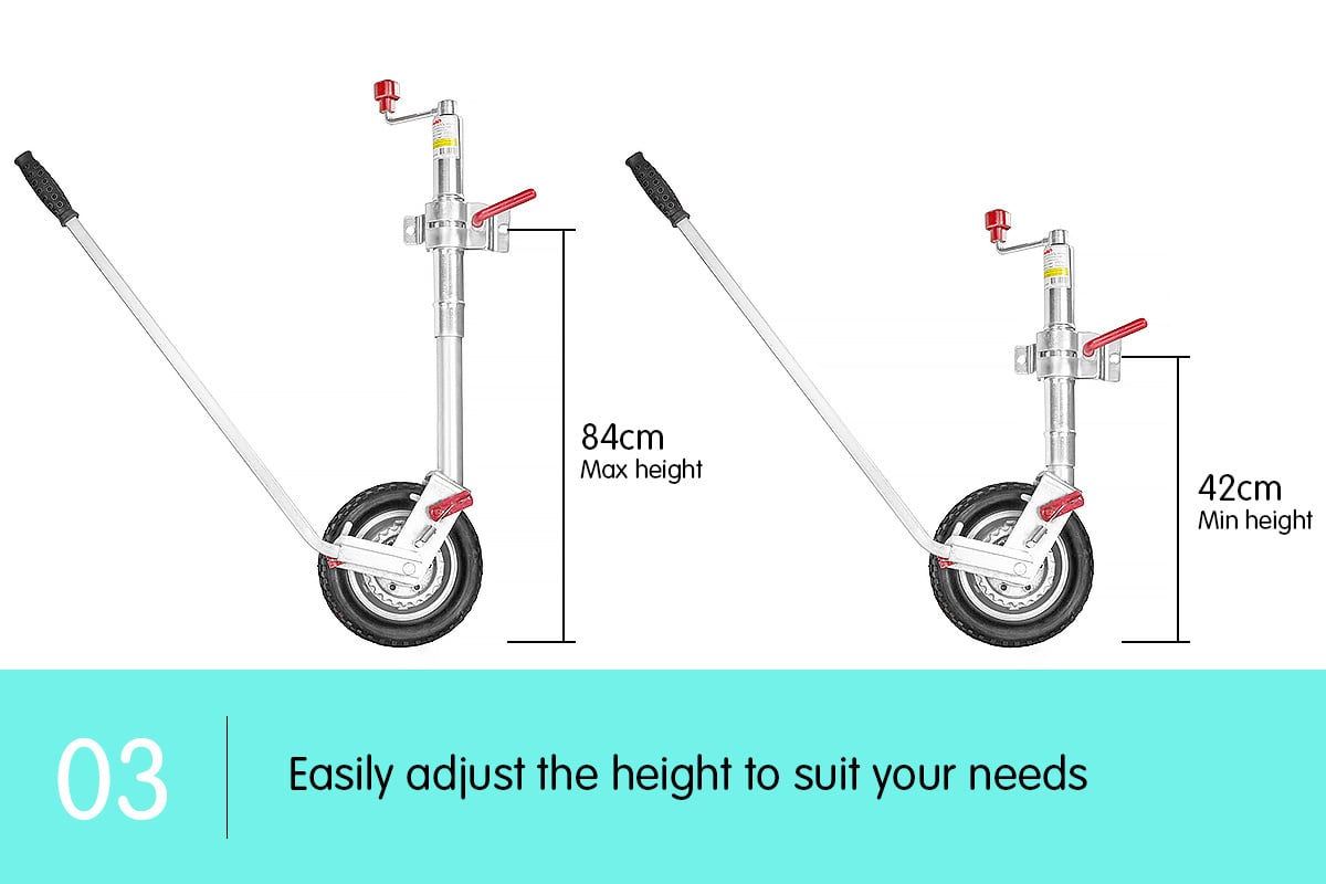AL-KO 10in Ratchet Jockey Wheel with Power Mover
