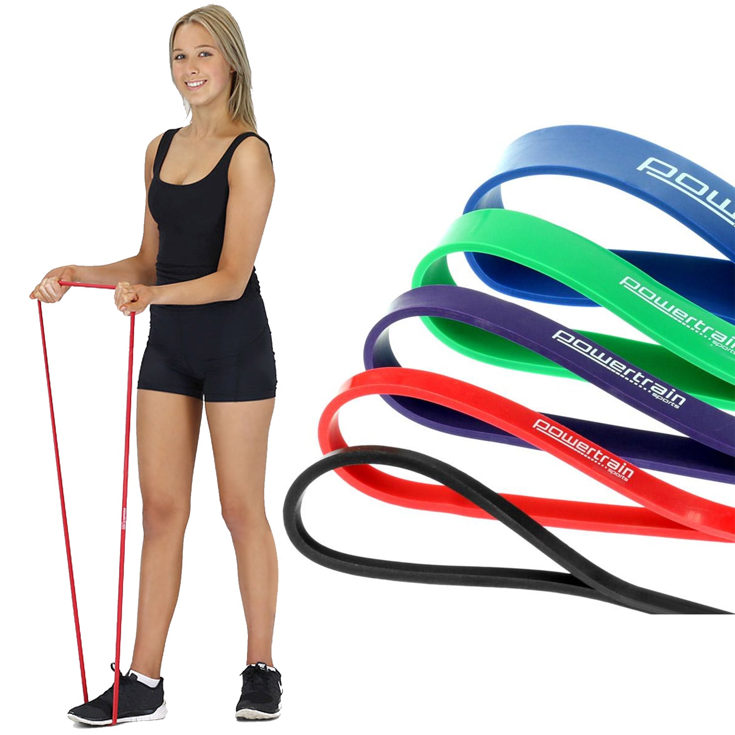 Powertrain 5x Home Workout Resistance Bands Gym Exercise - SuperSaverAU - view 3