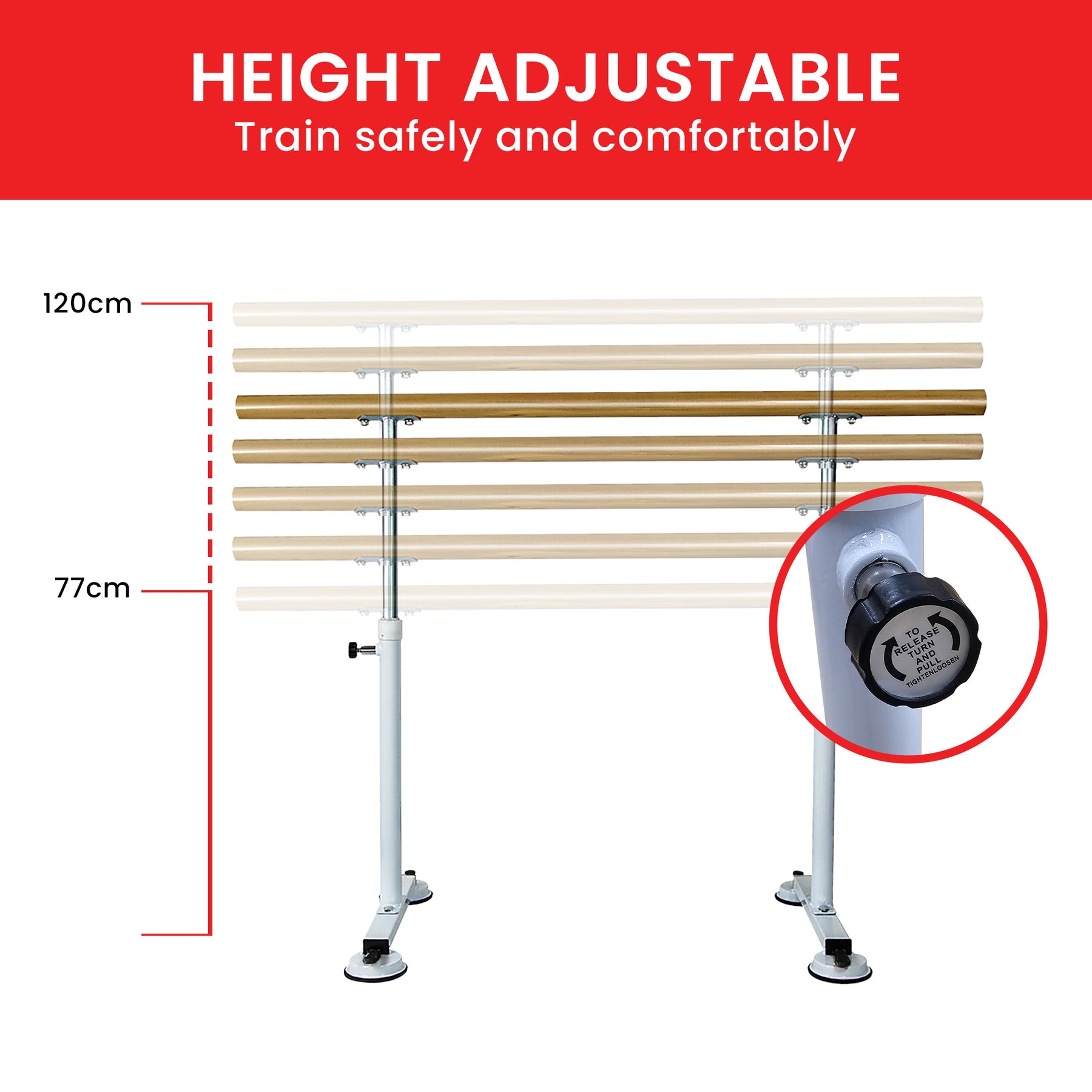 Powertrain Freestanding Ballet Barre - 1.5m - SuperSaverAU - view 4