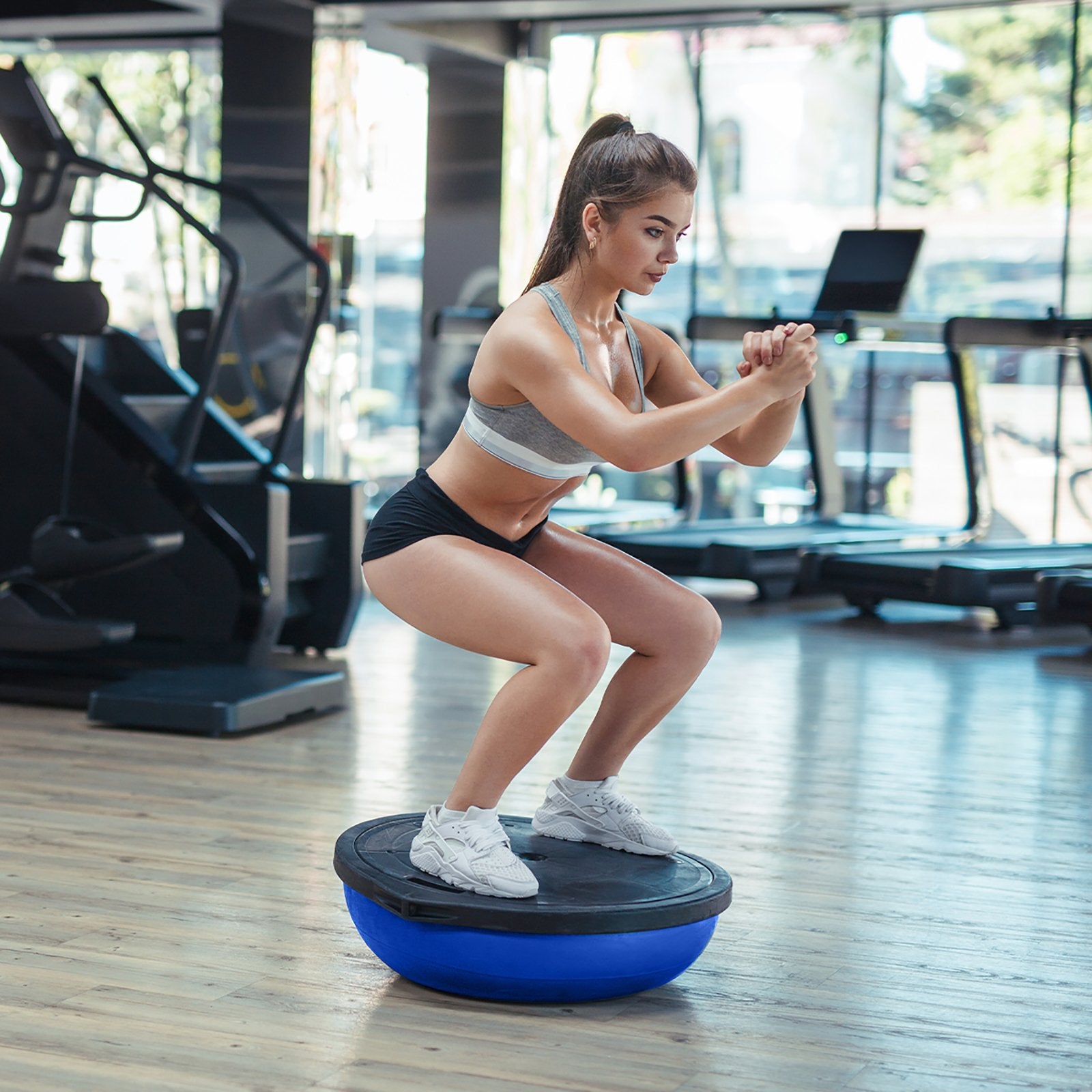 Powertrain Fitness Yoga Ball Home Gym Workout Balance Trainer Blue - SuperSaverAU - view 2