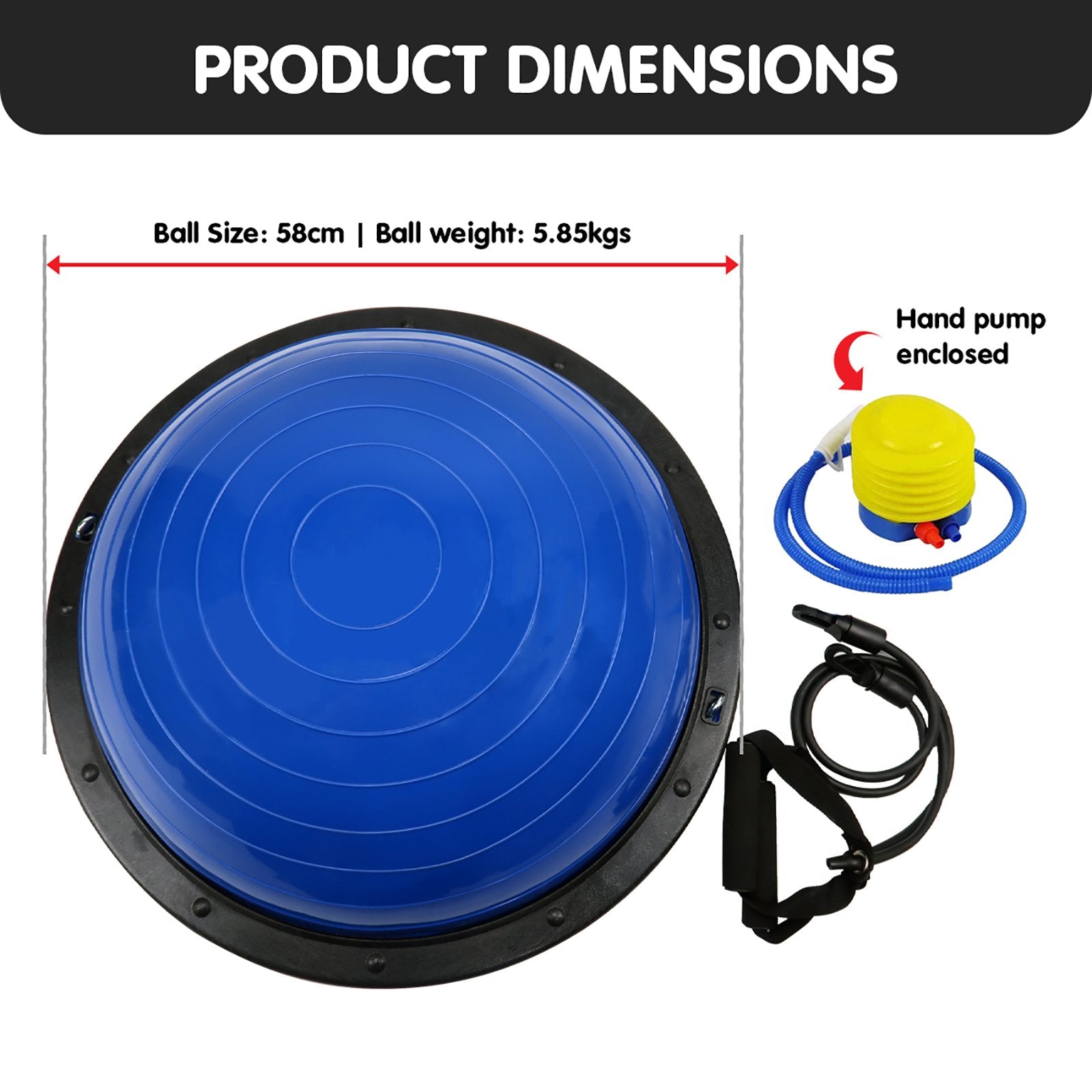 Powertrain Fitness Yoga Ball Home Gym Workout Balance Trainer Blue - SuperSaverAU - view 7