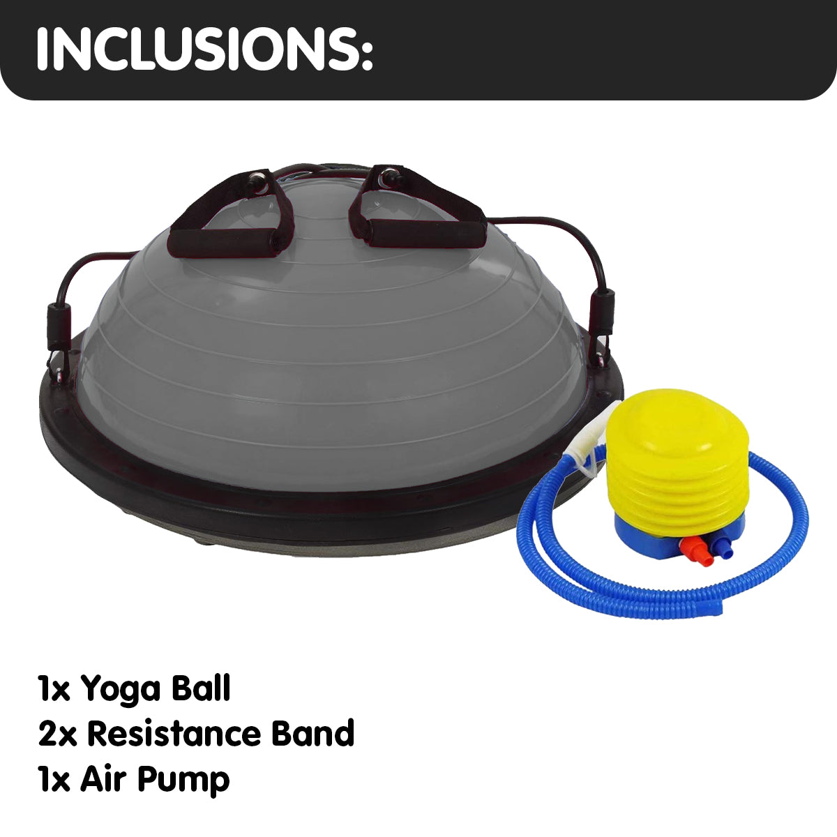 Powertrain Fitness Yoga Ball Home Gym Workout Balance Trainer Grey - SuperSaverAU - view 4