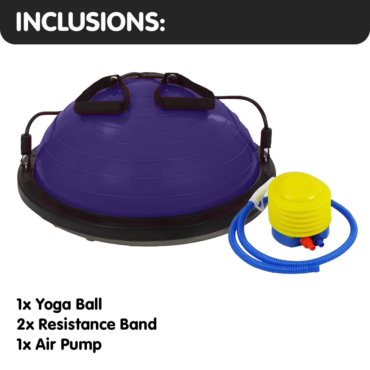 Powertrain Fitness Yoga Ball Home Gym Workout Balance Trainer Purple - SuperSaverAU - view 8