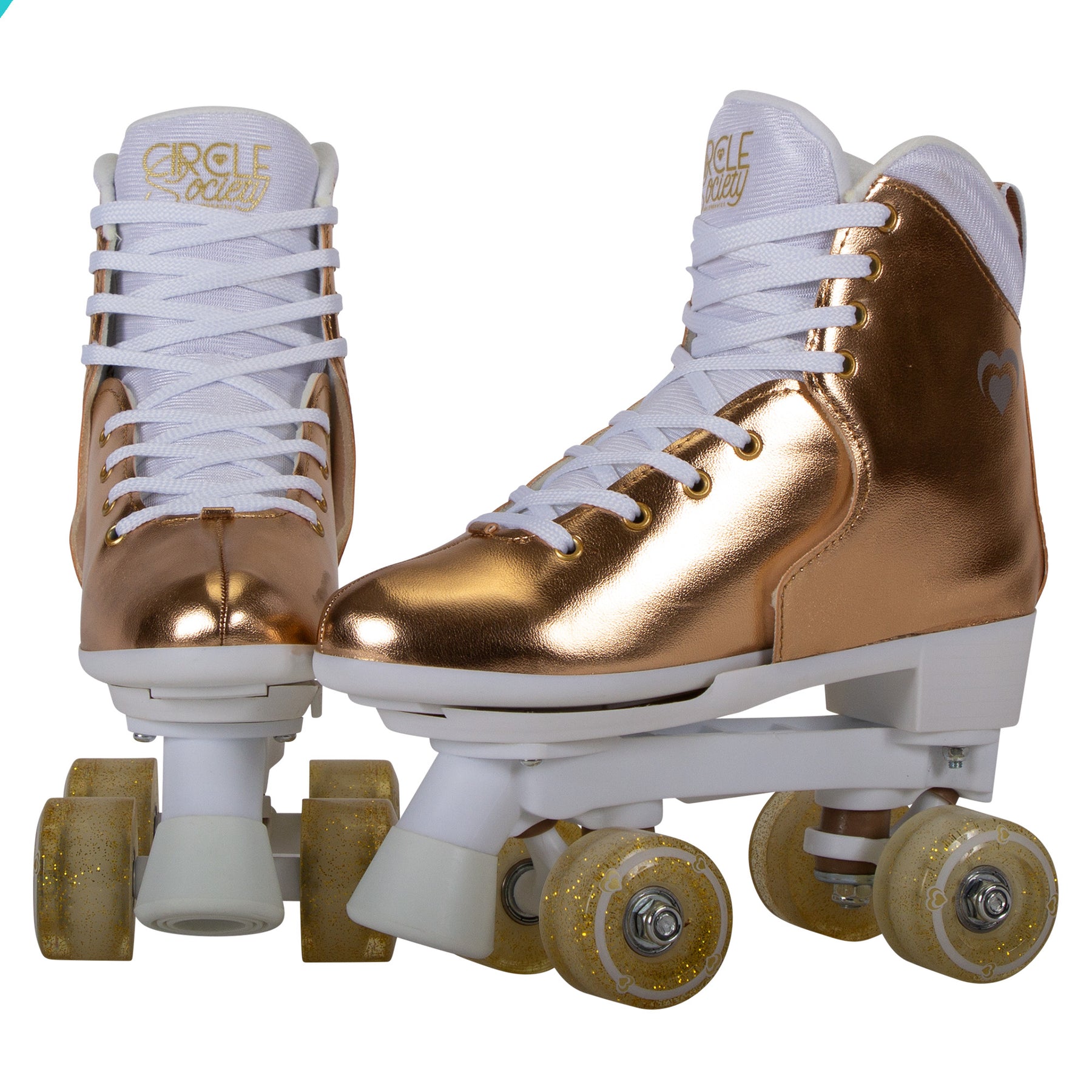 Circle Society Adjustable Quad Kids Roller Skates In Metallic Rose Gold - SuperSaverAU - view 5