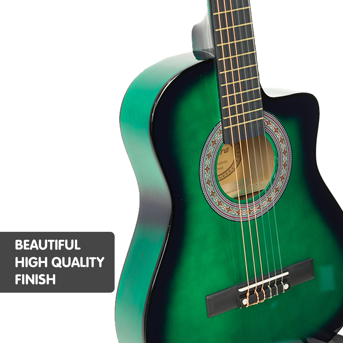 Karrera 34in Children's Cutaway Acoustic Guitar - Green